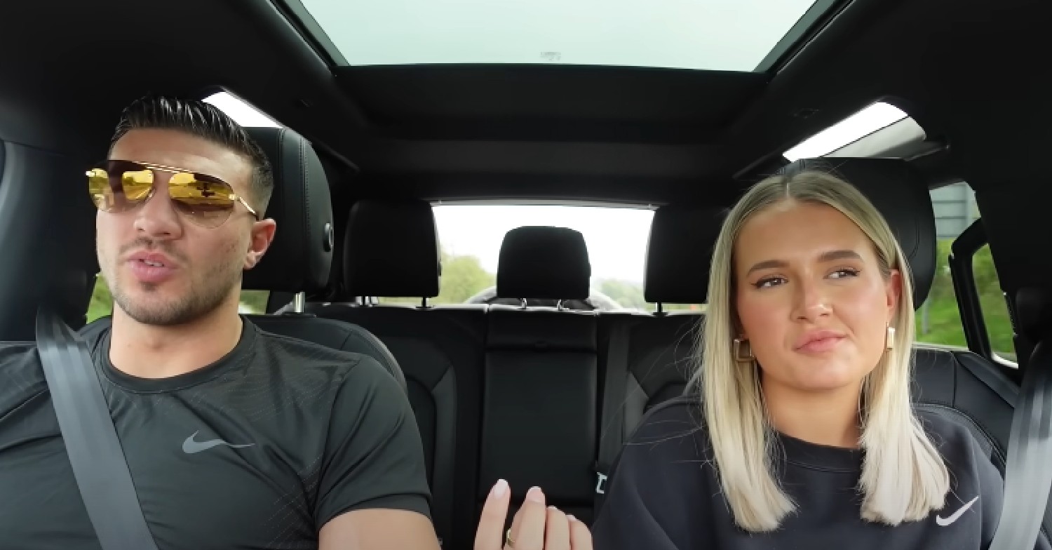 Tommy Fury and Molly-Mae sat in a car on YouTube