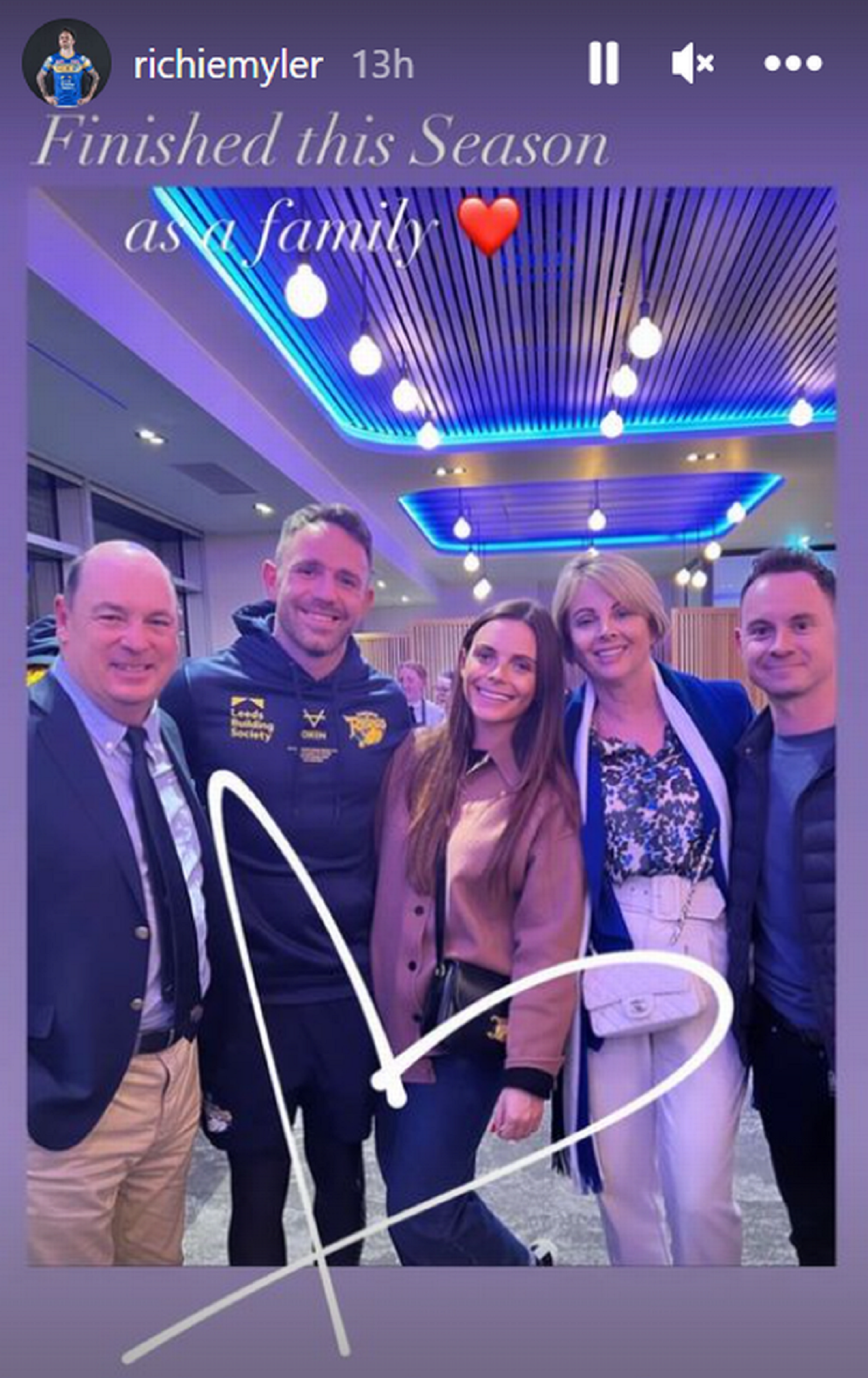 Helen Skelton's ex Richie Myler on Instagram