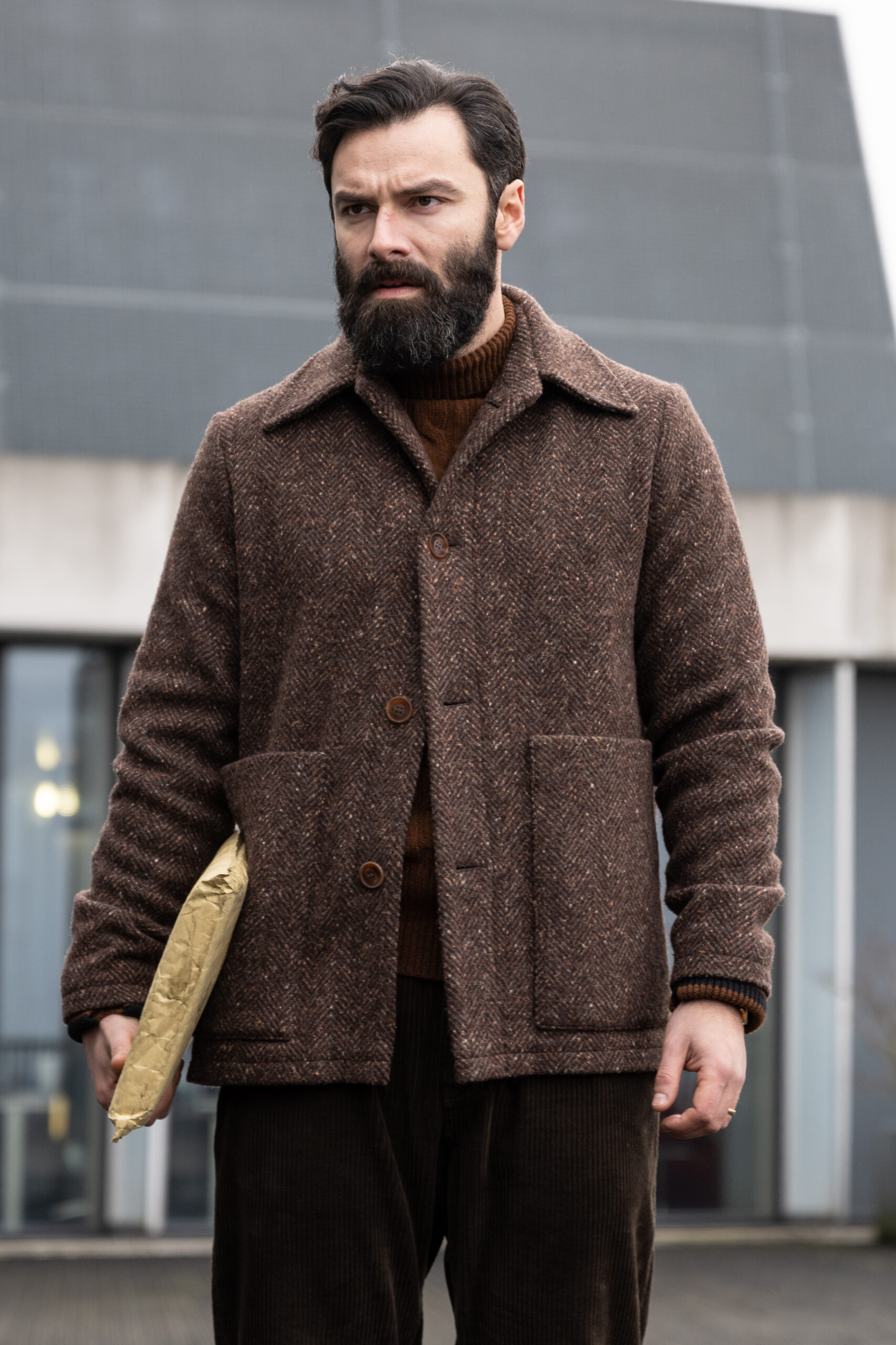 Aidan Turner as Joe O'Loughlin in The Suspect looking determined