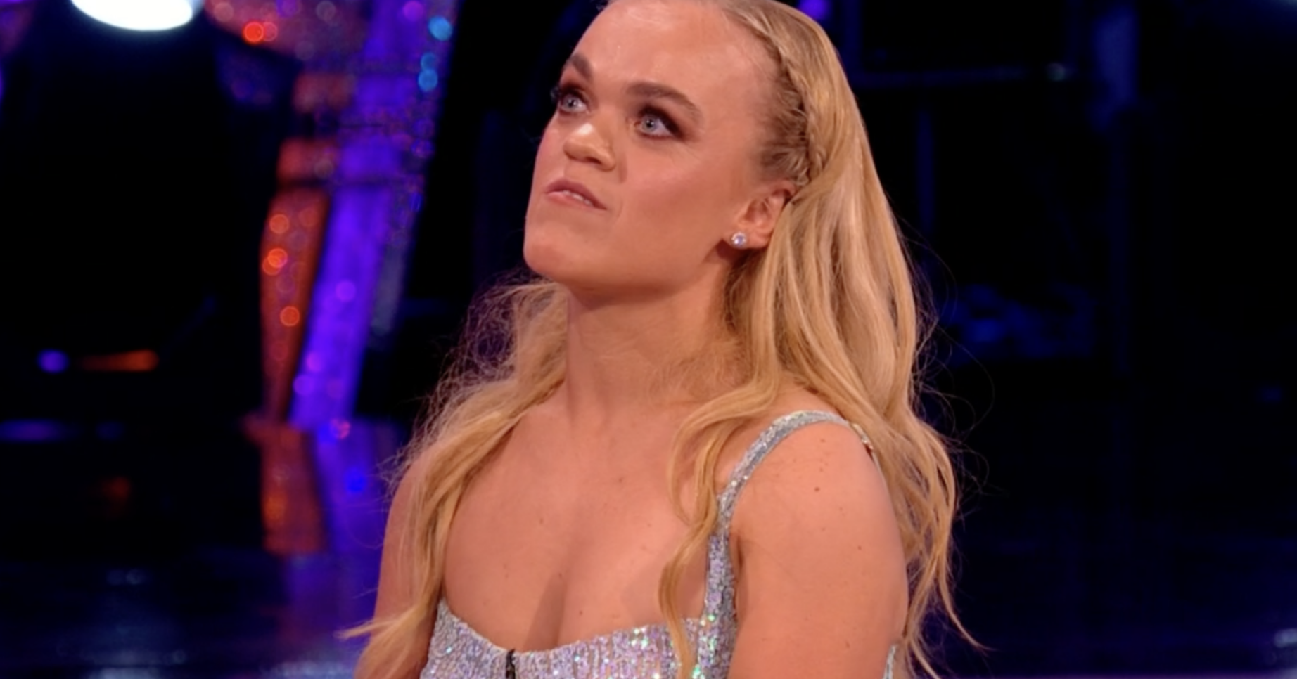 Ellie Simmonds on Strictly Come Dancing wearing a blue glitter dress