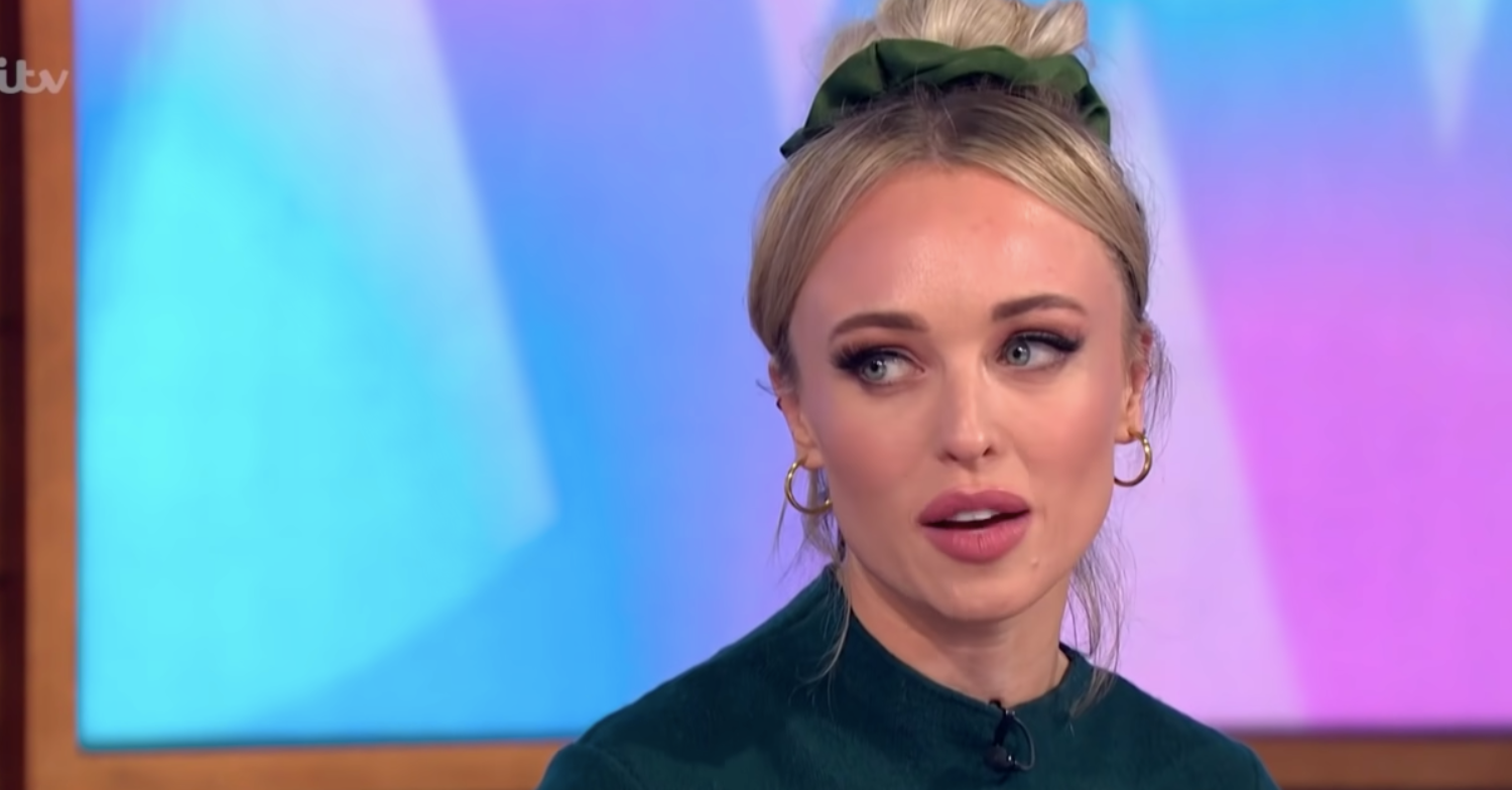 Jorgie Porter looking upset on Loose Women