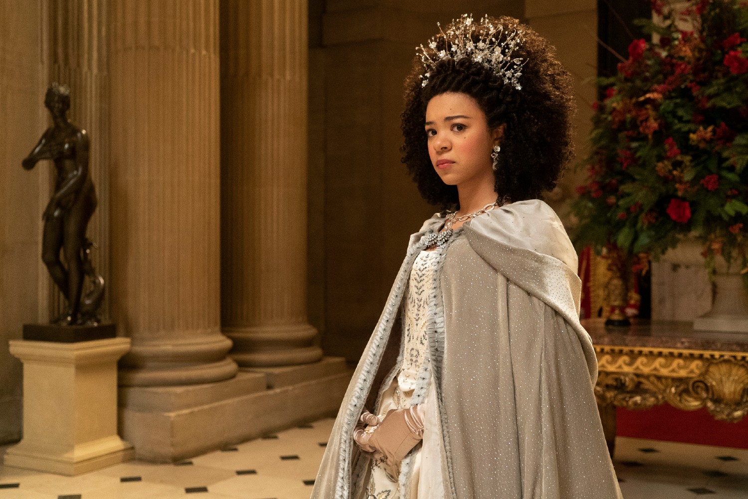 India Amareifio playing Queen Charlotte in the Netflix spin-off series