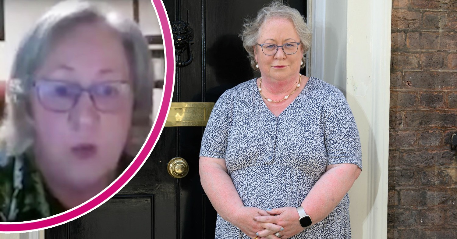 Jackie Weaver looking shocked in the zoom call and smiling in Make Me Prime Minister