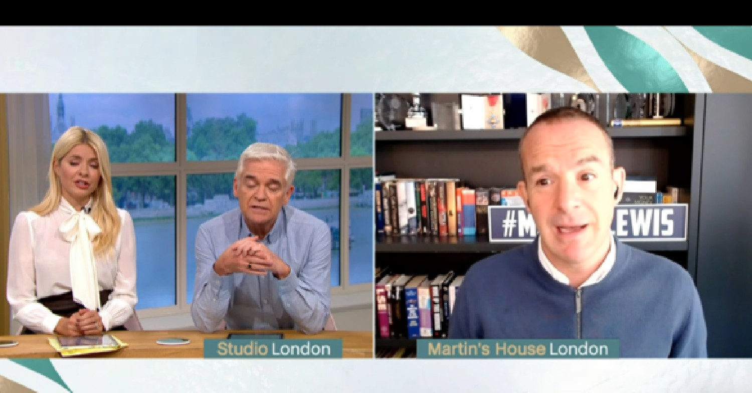 Holly Willoughby and Phillip Schofield speaking to Martin Lewis on This Morning today