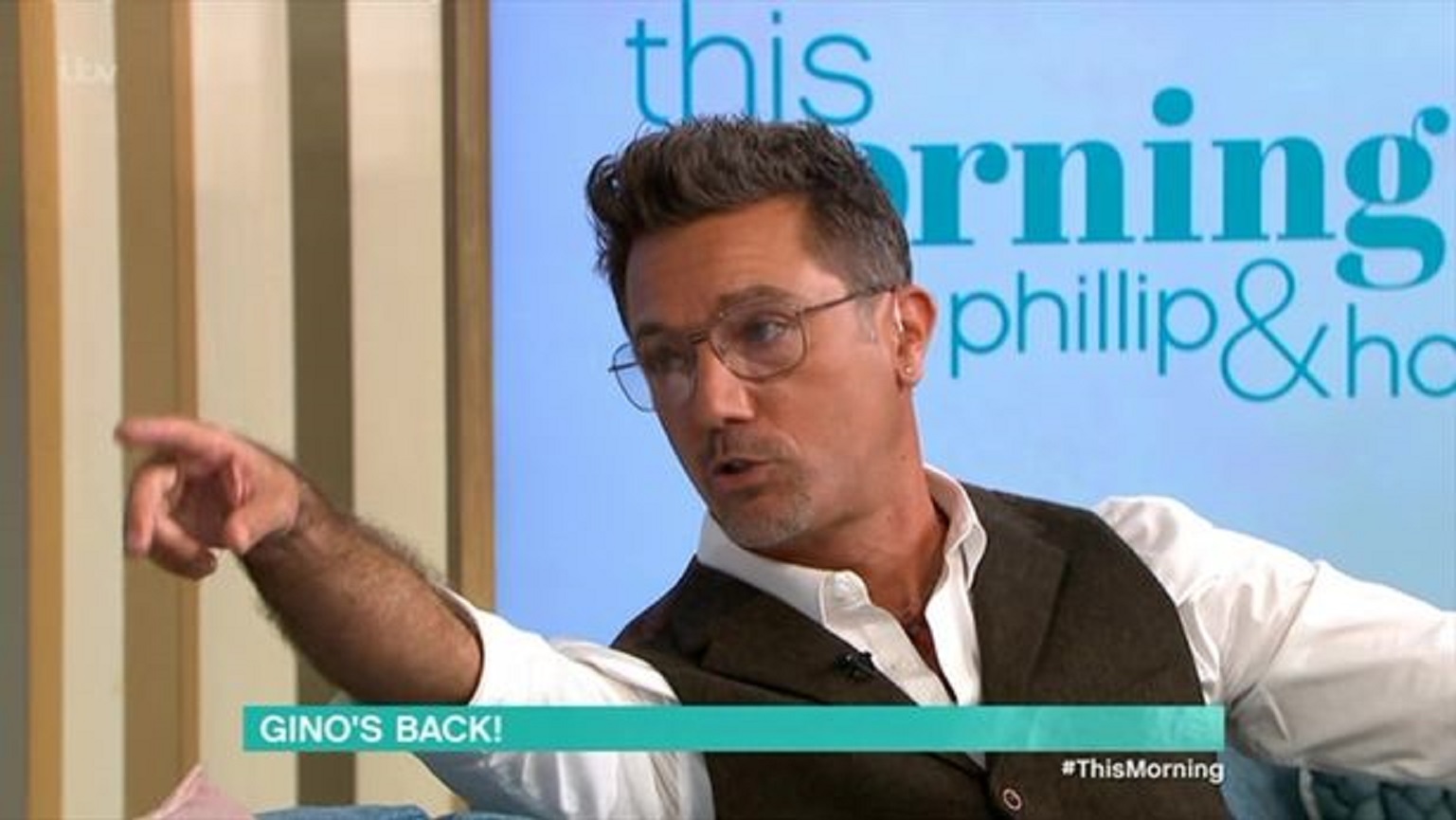 Gino D'Acampo on This Morning today pointing