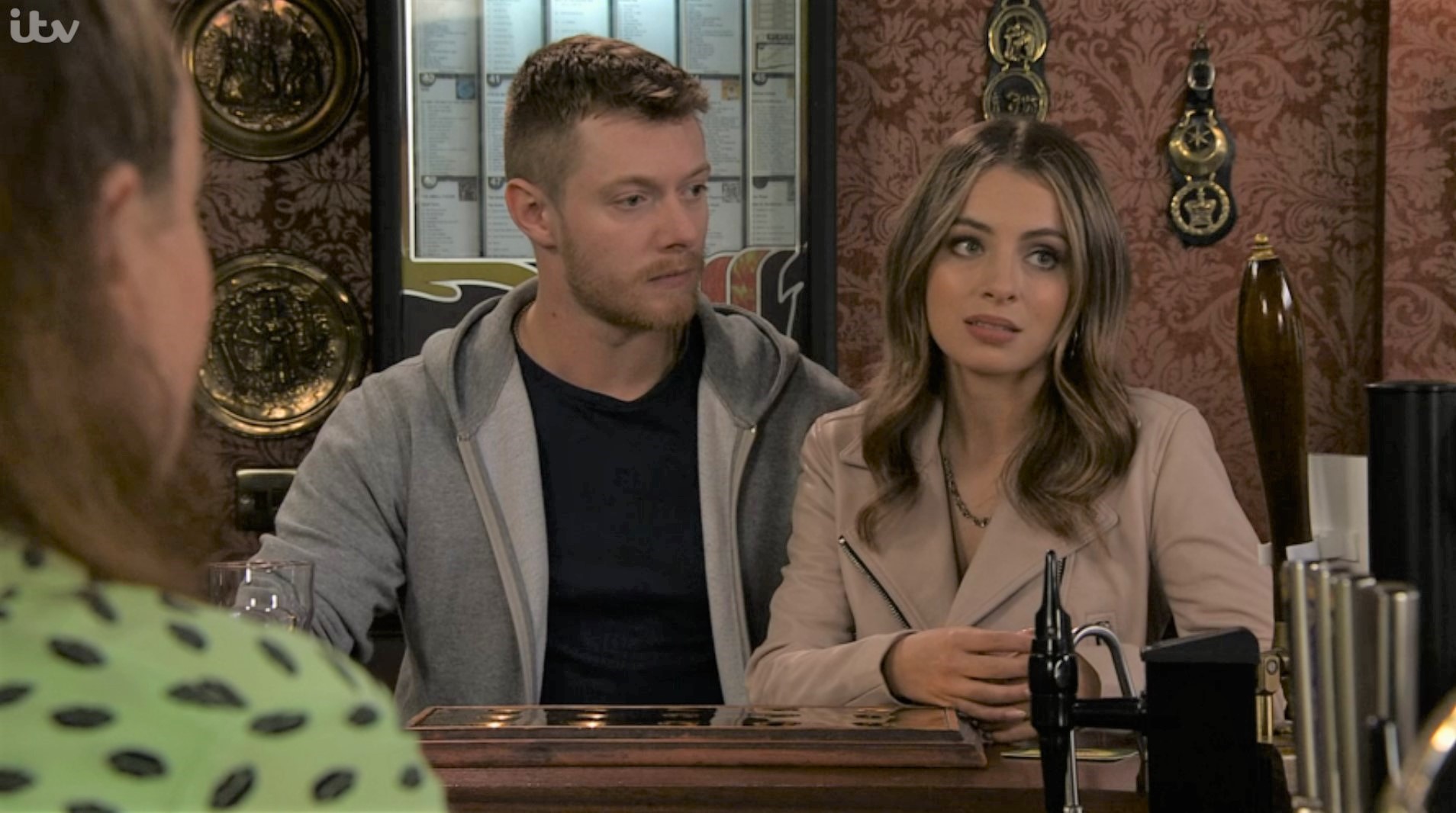 Daniel Coronation Street looks firece as Daisy looks worried (Credit: ITV)