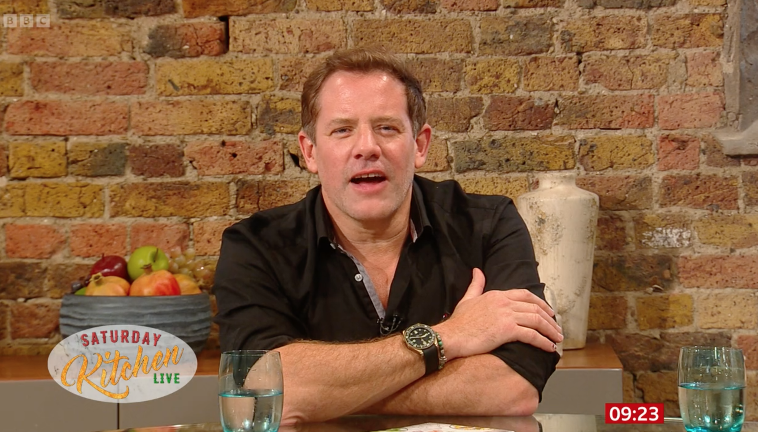 Matt Tebbutt looking confused on Saturday Kitchen