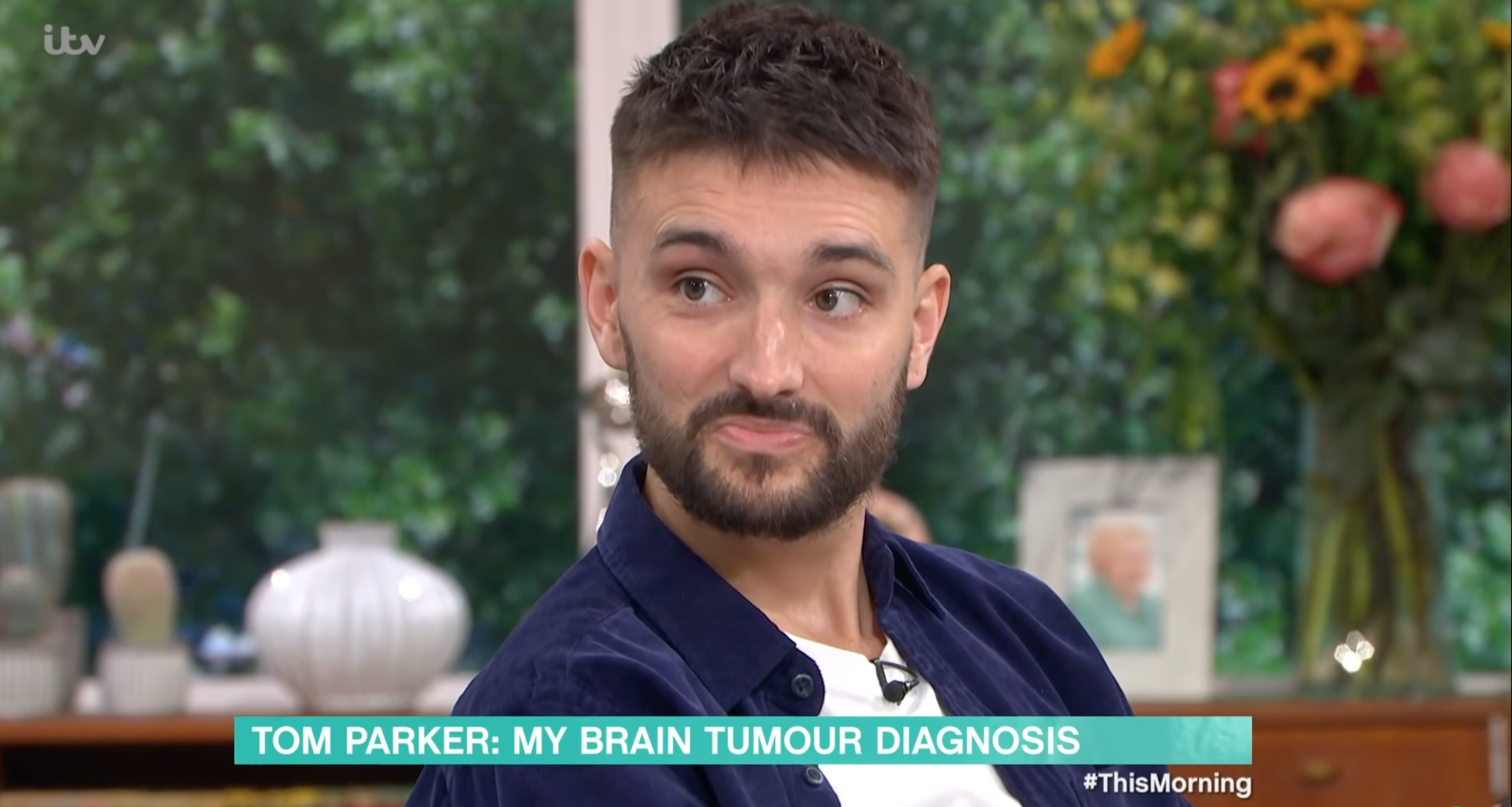 Tom Parker being interviewed about his brain tumour