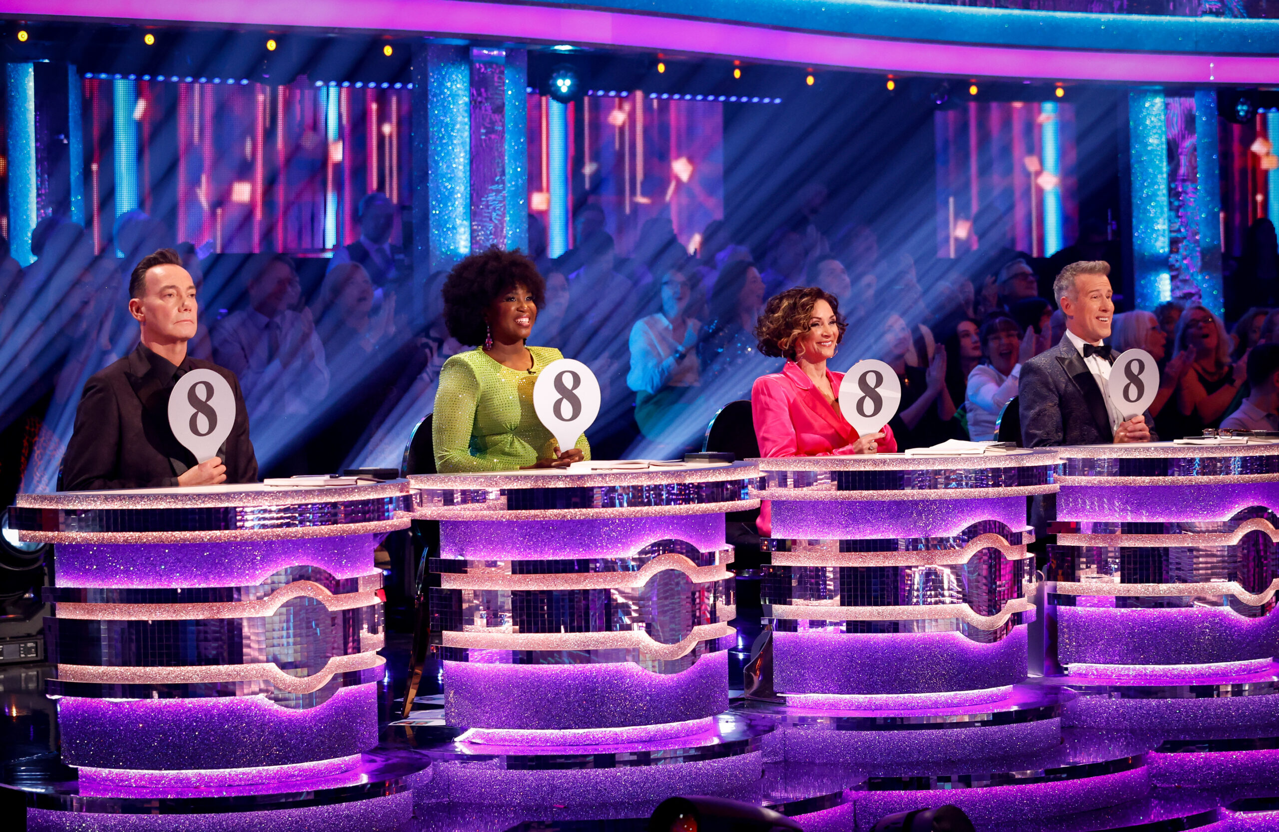 Strictly Come Dancing judges holding their paddles