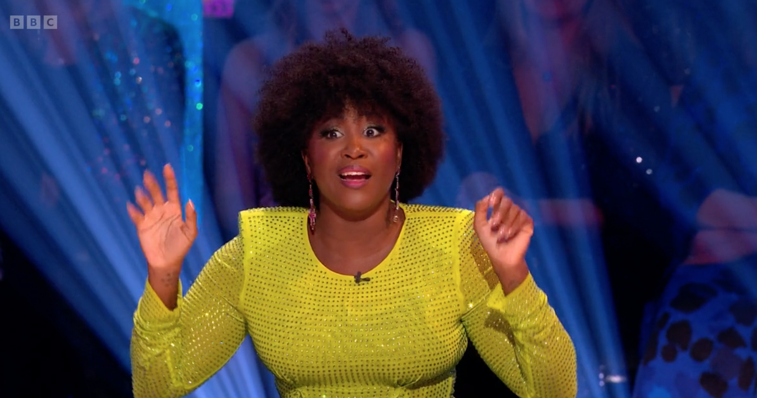 Motsi Mabuse looking awkward on Strictly