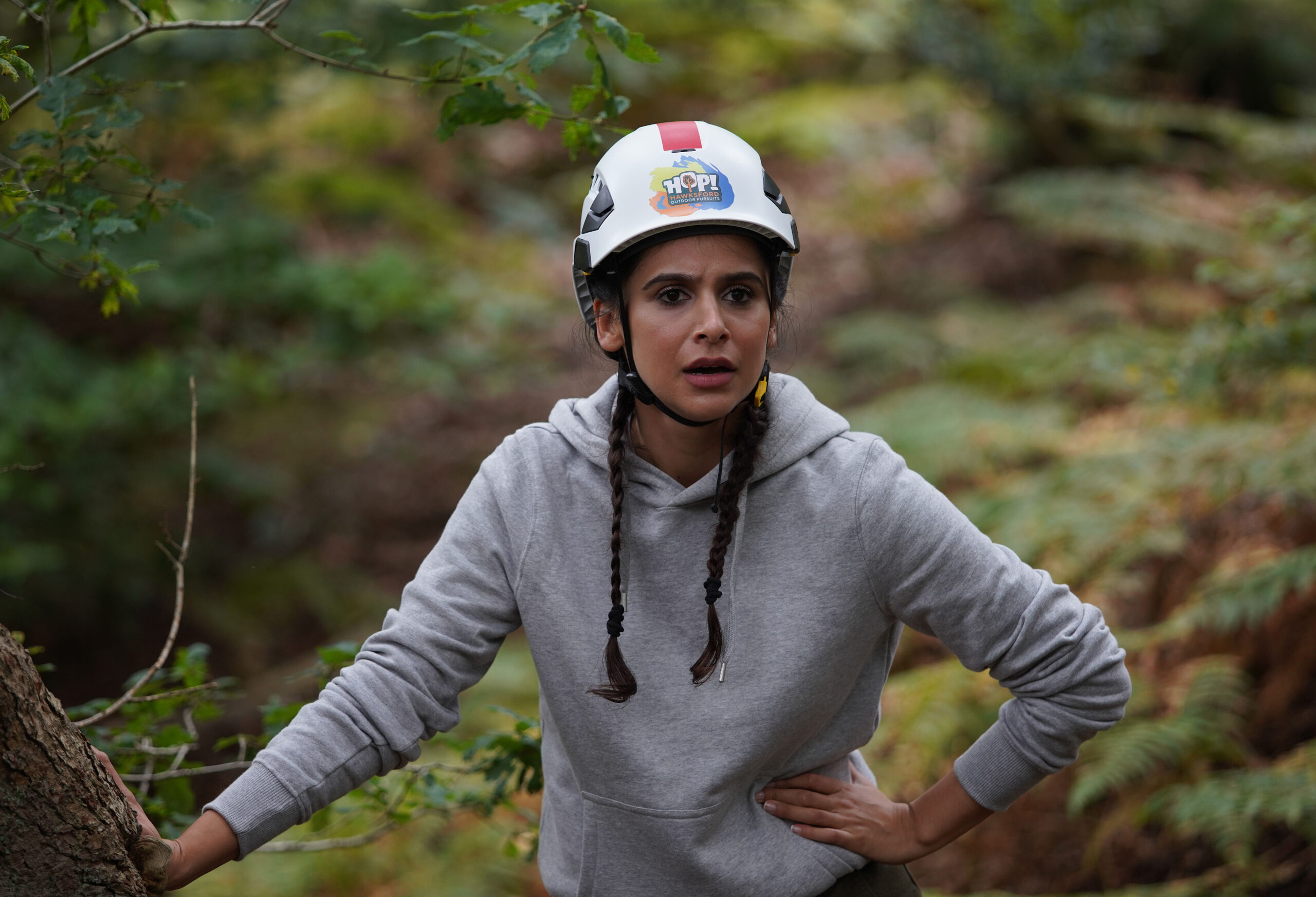 Meena in outdoors gear in Emmerdale