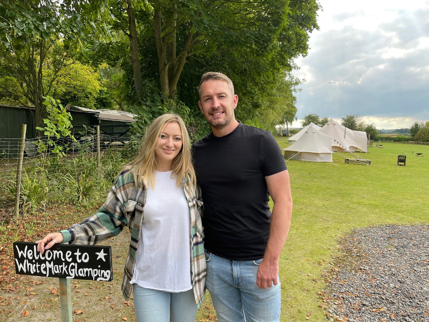 Steph Piotrowski and Martin Williams smiling in Four In A Bed