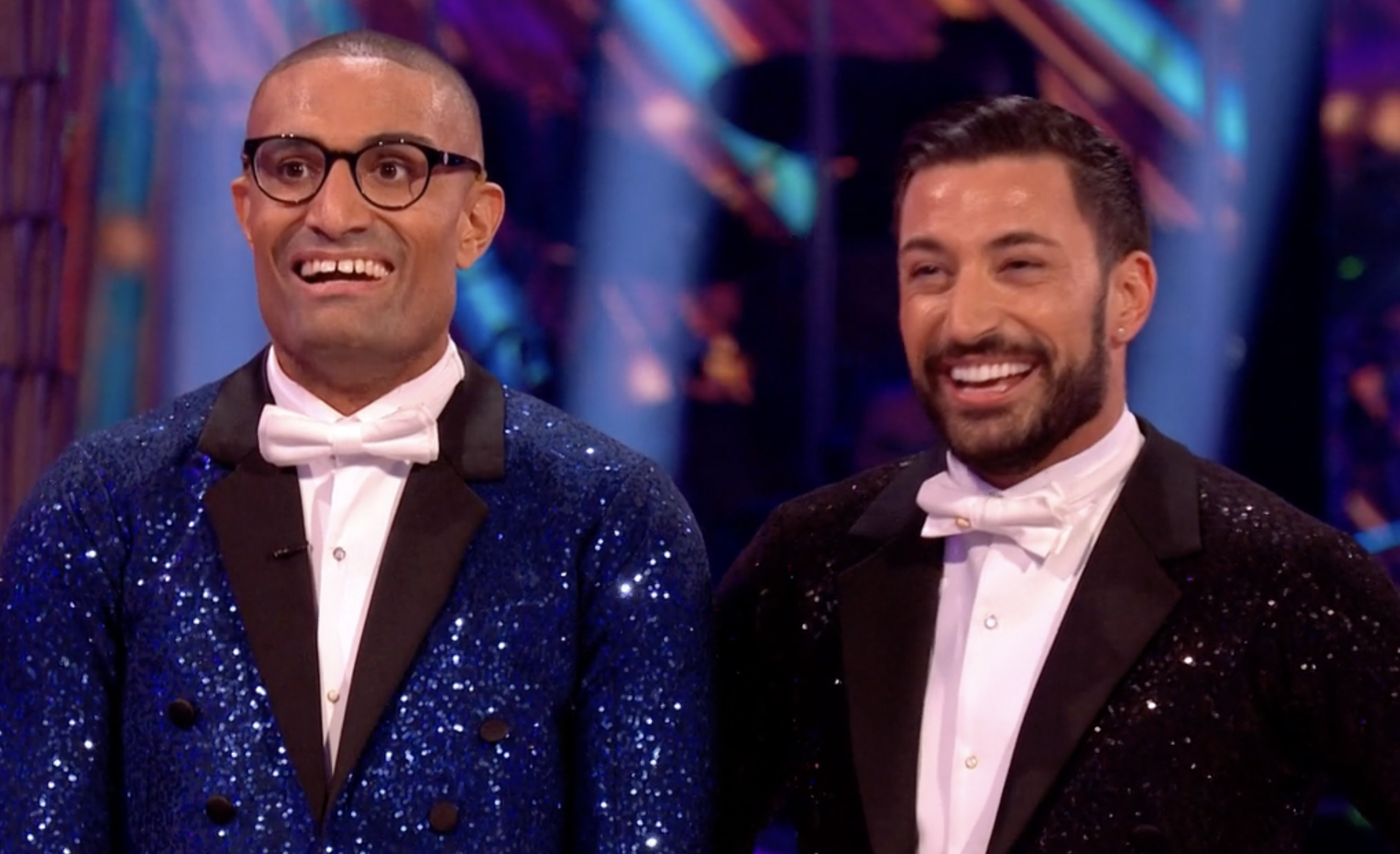 Richie Anderson and Giovanni Pernice smiling on Strictly