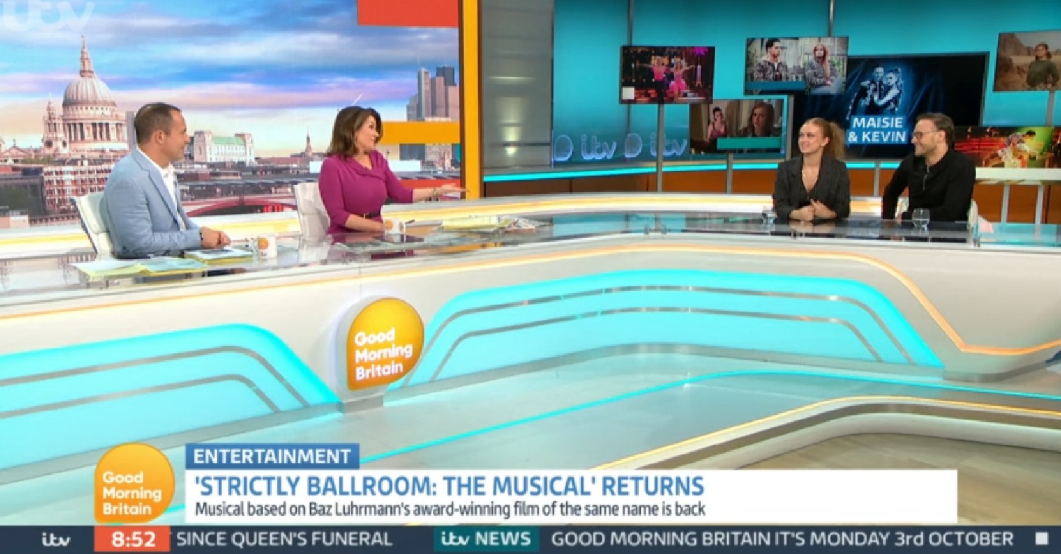 Martin Lewis and Susanna Reid interview Maisie Smith and Kevin Clifton on GMB today