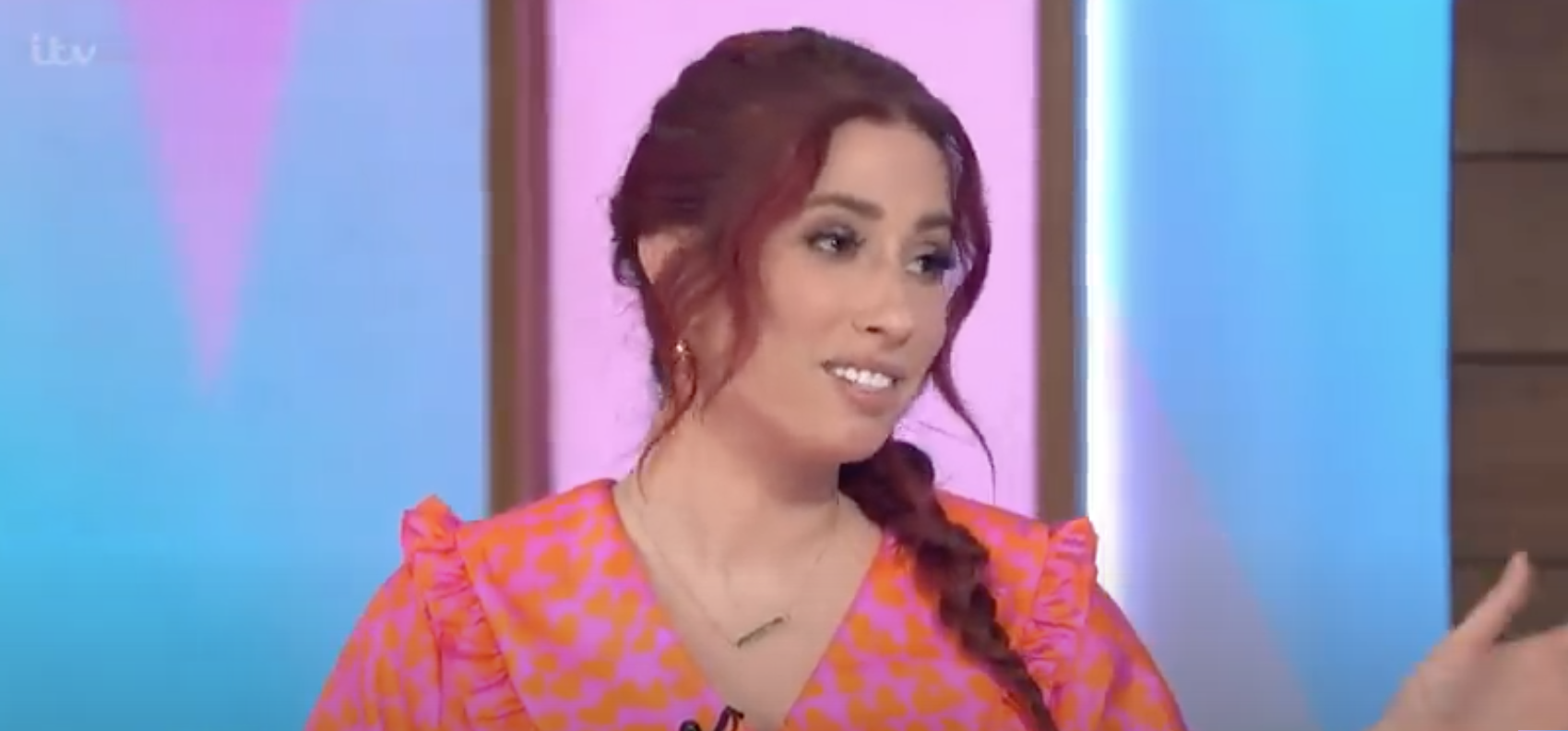 Stacey Solomon talking on Loose Women