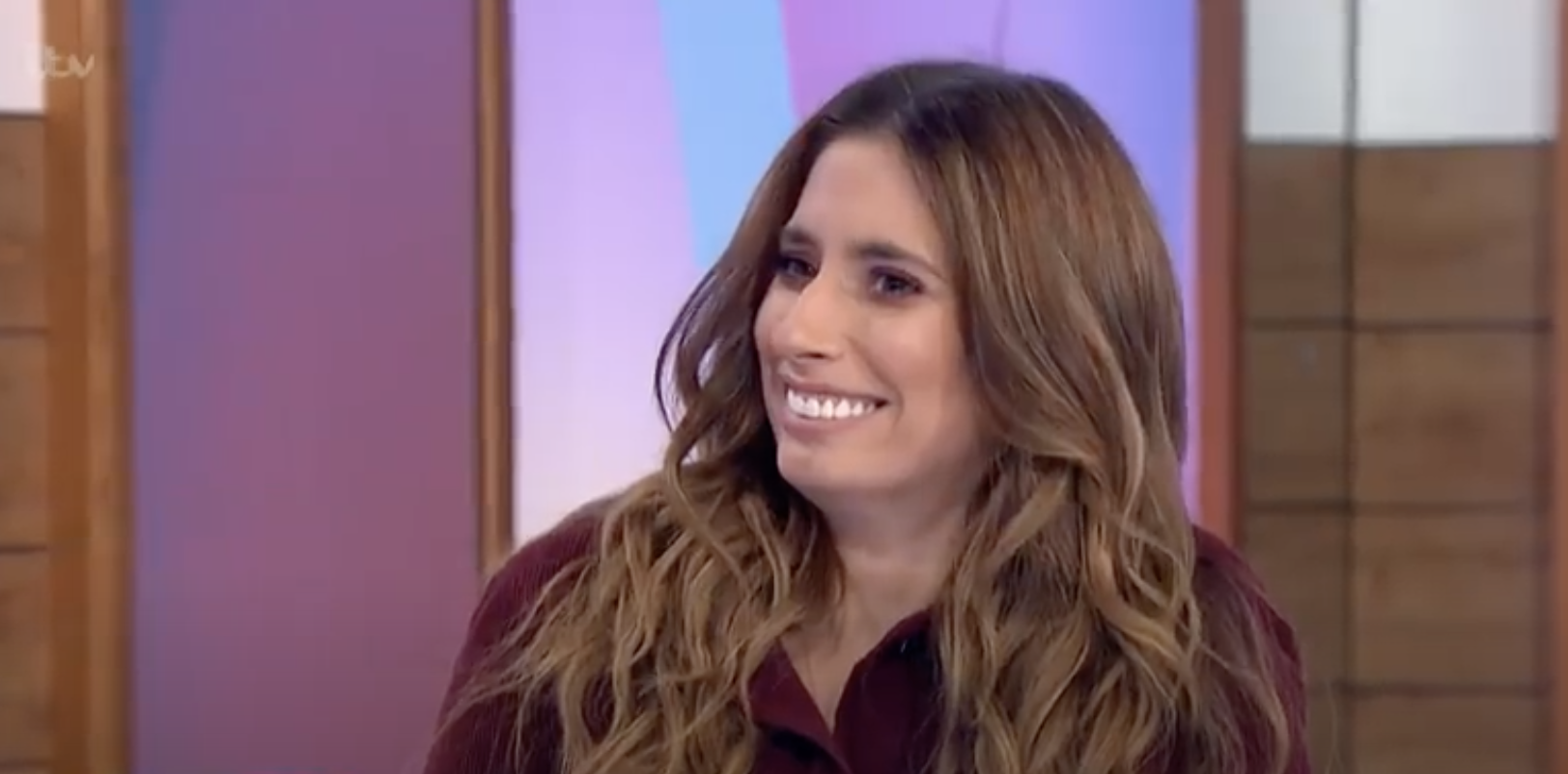 Stacey Solomon smiling on Loose Women 