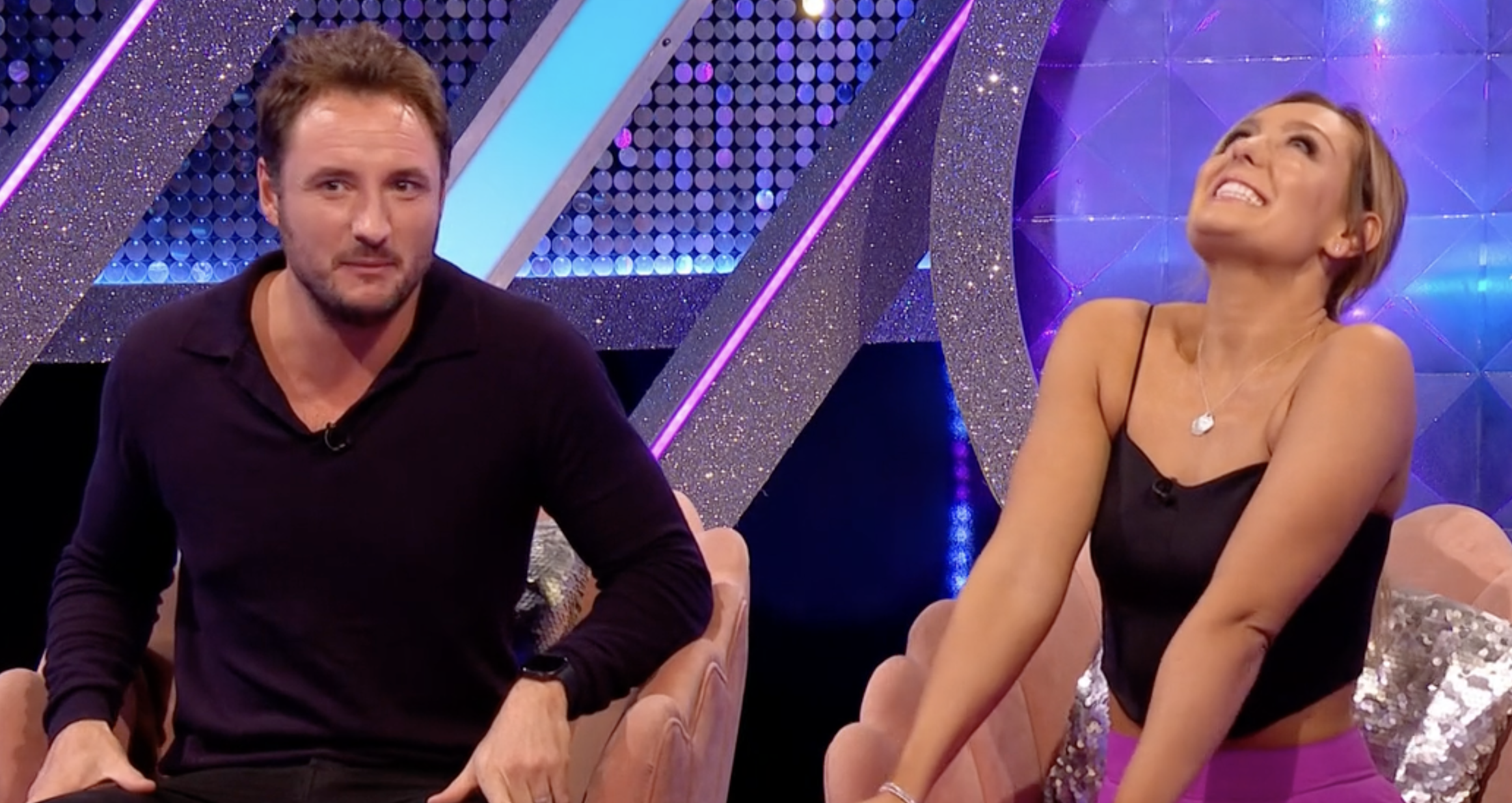 James Bye and Amy Dowden discussing James' injury on Strictly It Takes Two