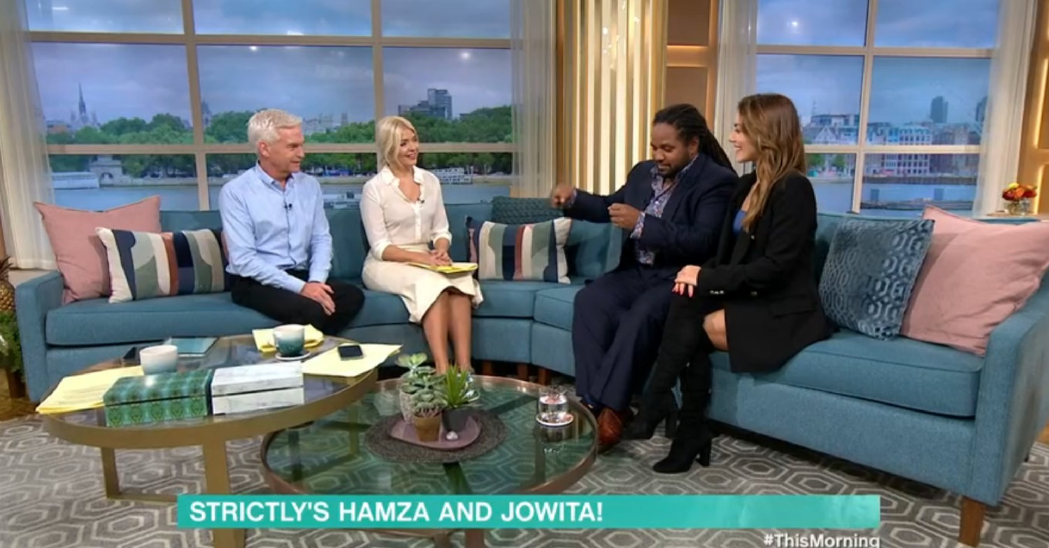 Strictly star Hamza Yassin, Jowita, Phillip Schofield and Holly Willoughby on This Morning today