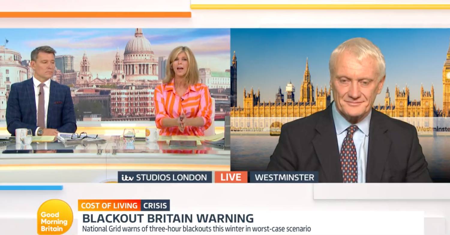 Ben Shephard and Kate Garraway speak to Graham Stuart about UK blackouts this winter on GMB today