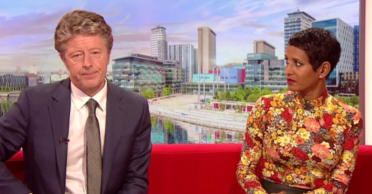 Naga Munchetty on BBC Breakfast today with Charlie Stayt
