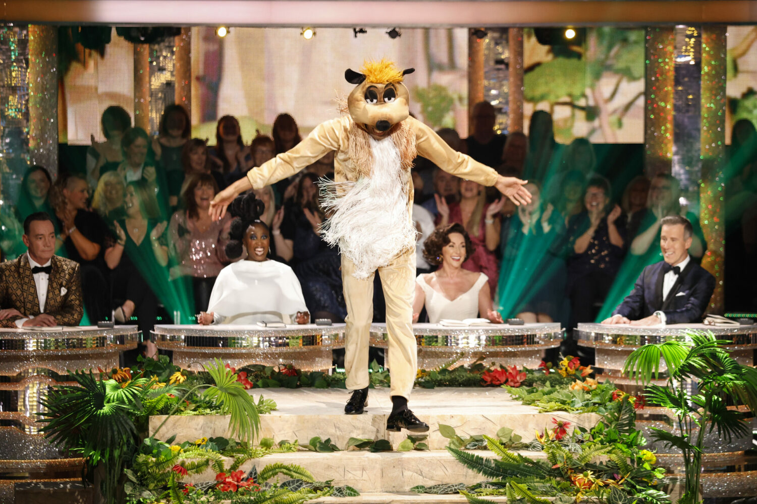 Richie Anderson dances as a meerkat in front of the judges on Strictly