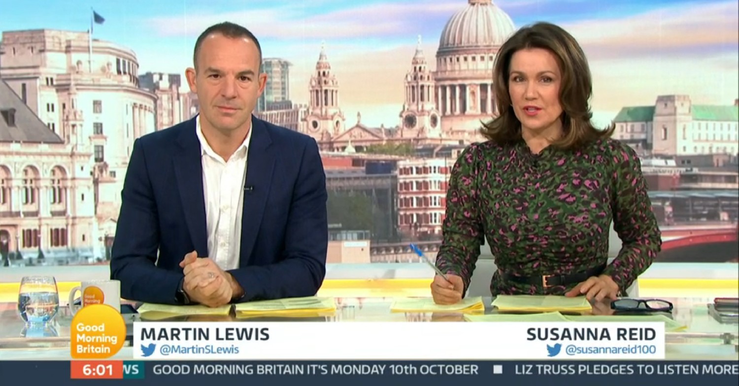 Martin Lewis and Susanna Reid on GMB today