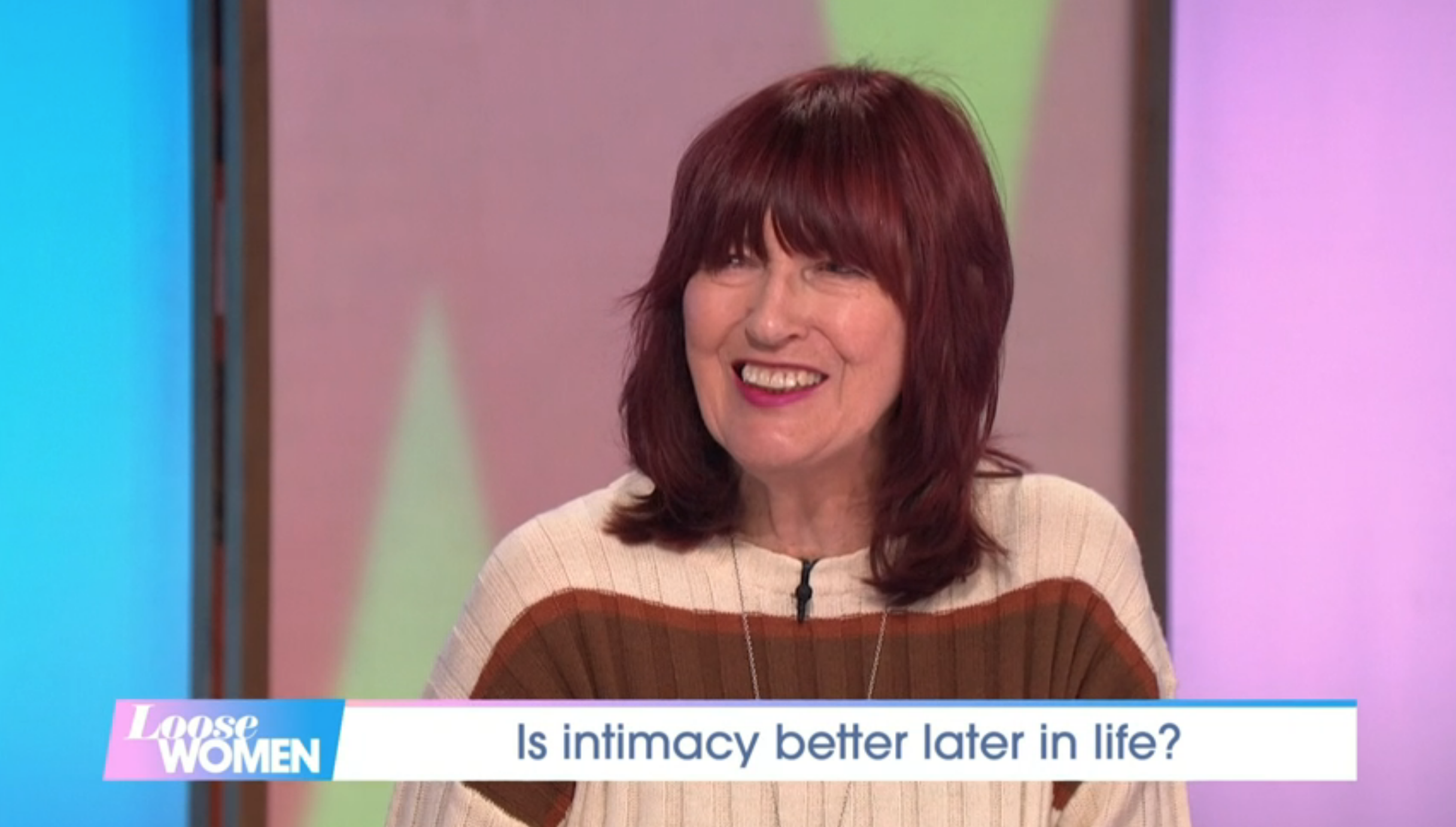 Janet Street Porter smiling on Loose Women