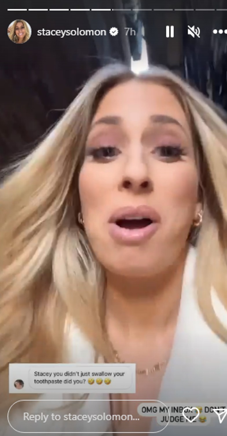 Stacey Solomon talking in Instagram video