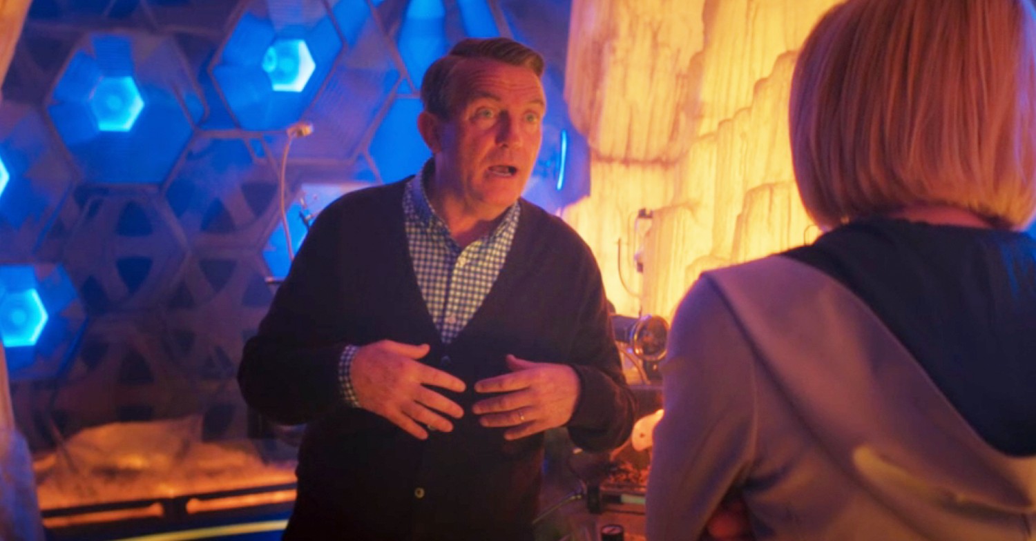 Bradley Walsh on the Tardis in Doctor Who