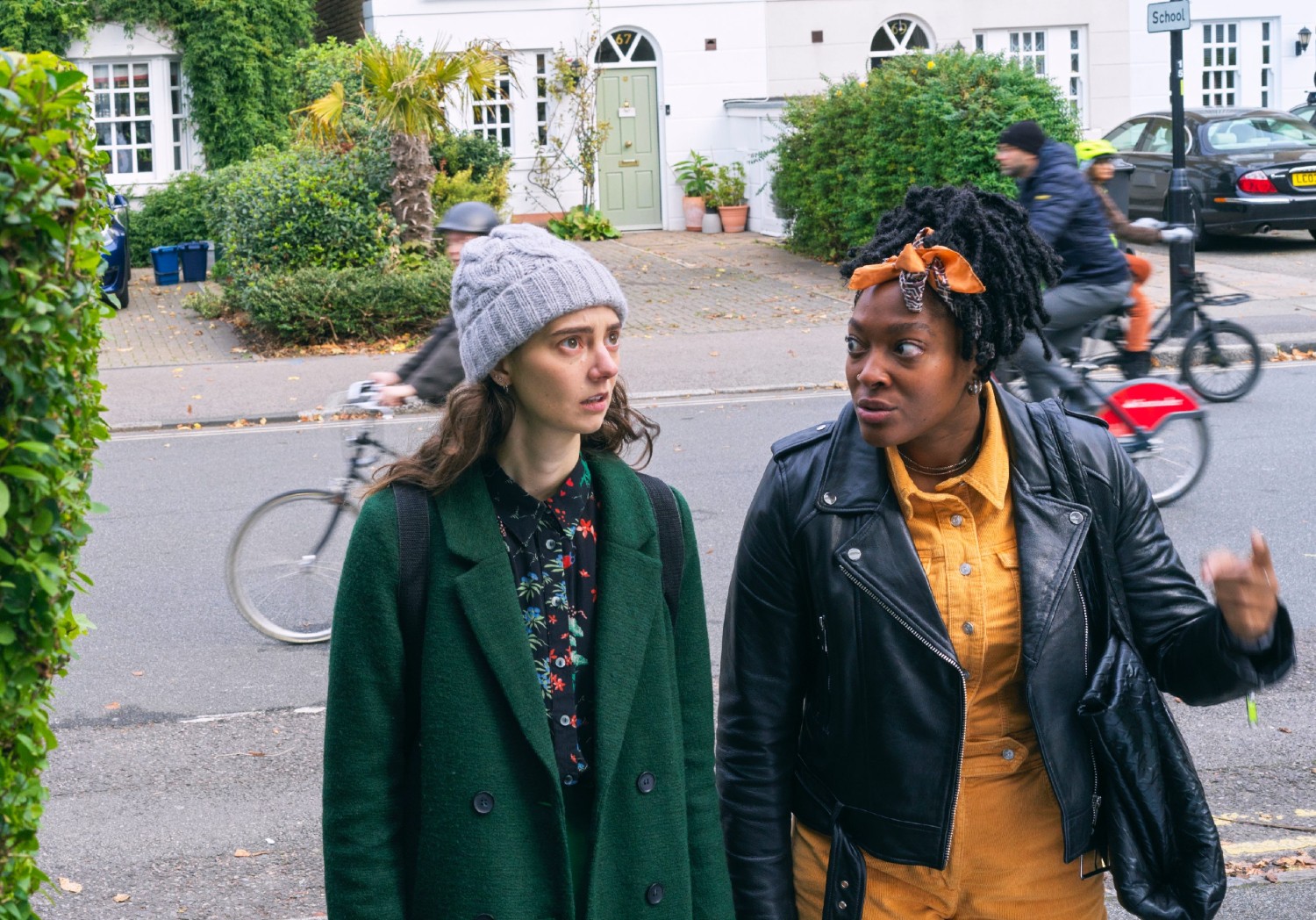 Tanya Reynolds and Melissa Saint talking in I Hate You