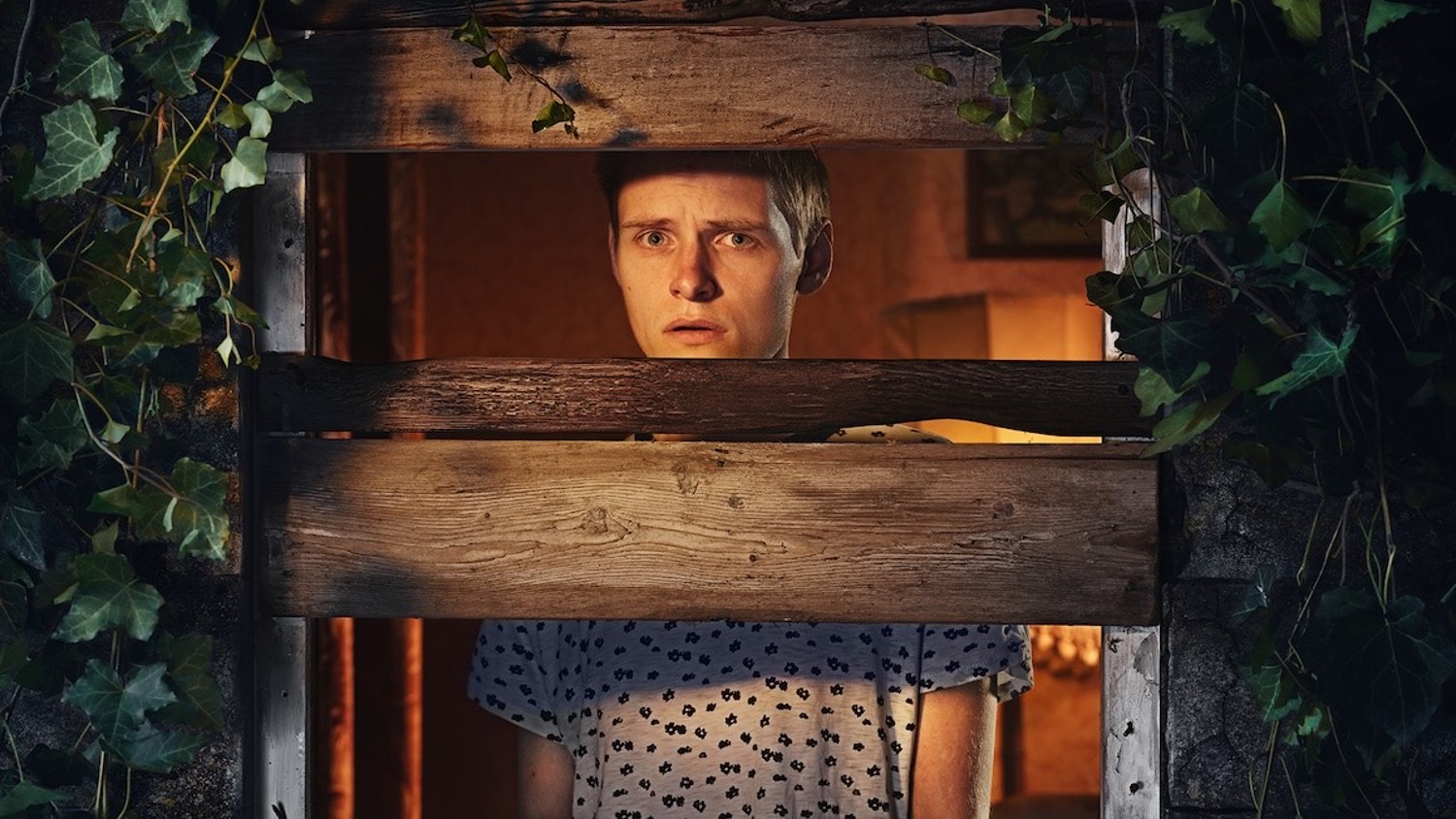 Lewis Gribben looking scared in Somewhere Boy