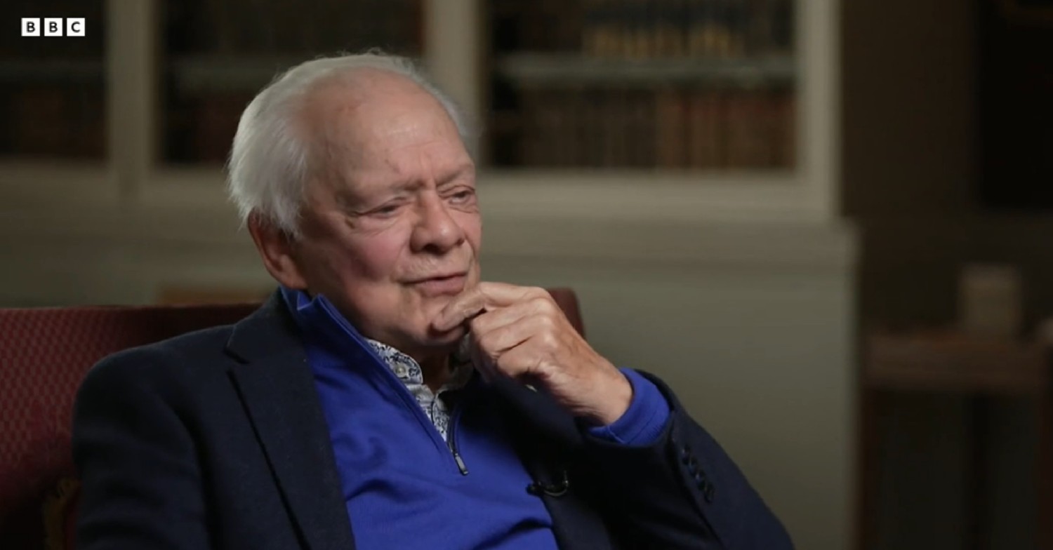 Sir David Jason stroking his chin during BBC Breakfast interview