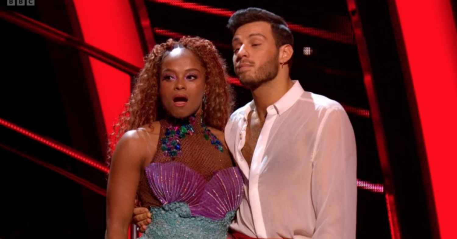 Fleur East looked shocked after being told she's in the dance-off on Strictly