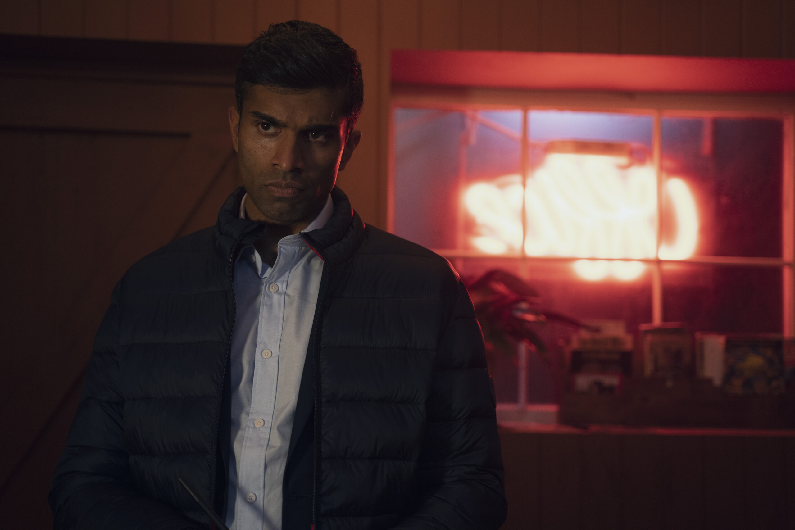 Nikesh Patel brooding as DI Ravi Dhillon in The Devil's Hour