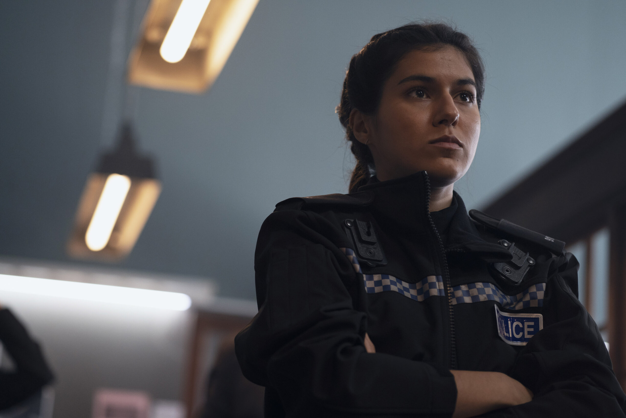 Ramanique Ahluwalia as Beth Courtney in The Devil's Hour looking cross