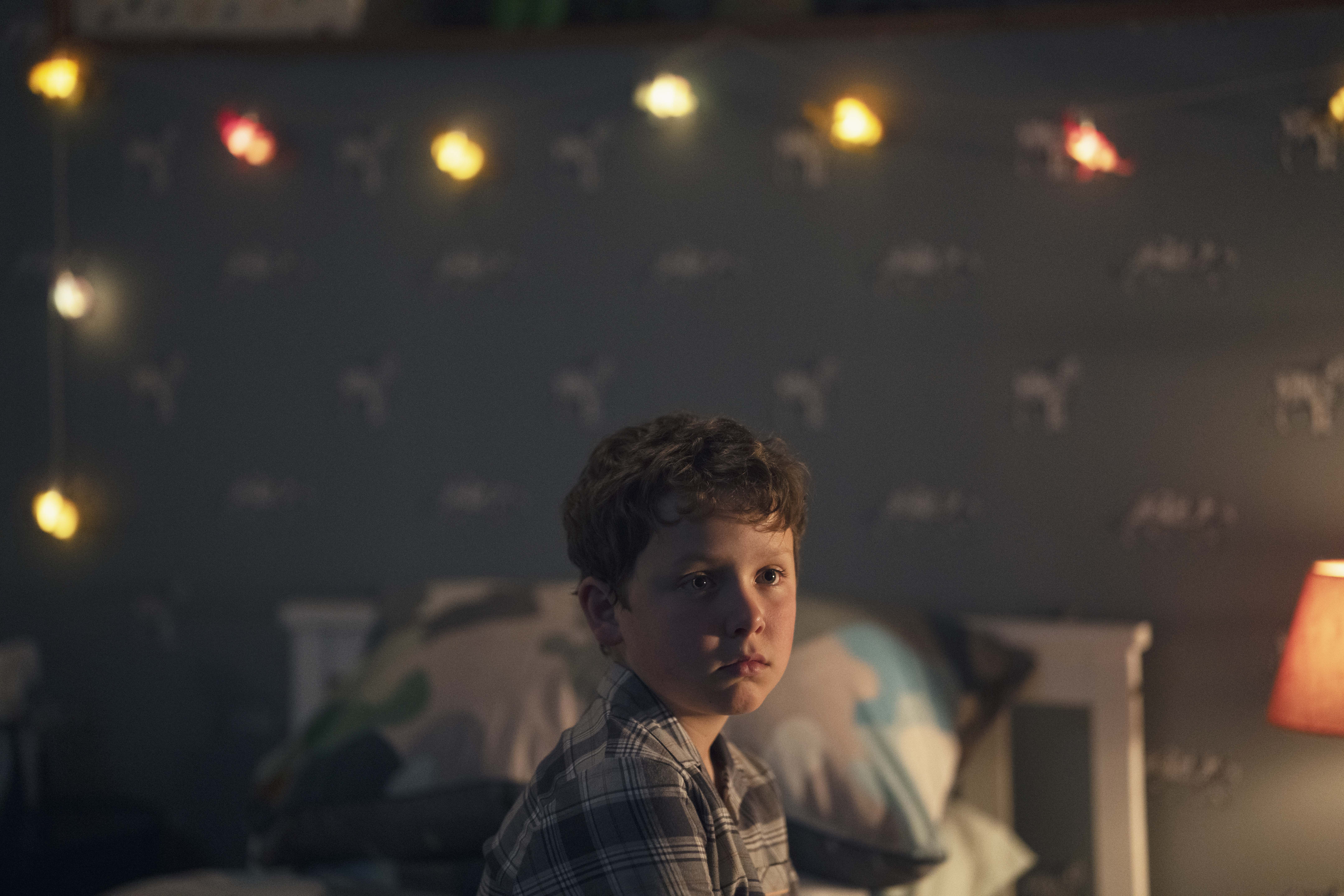 Benjamin Chivers frowning as Isaac Turner in The Devil's Hour