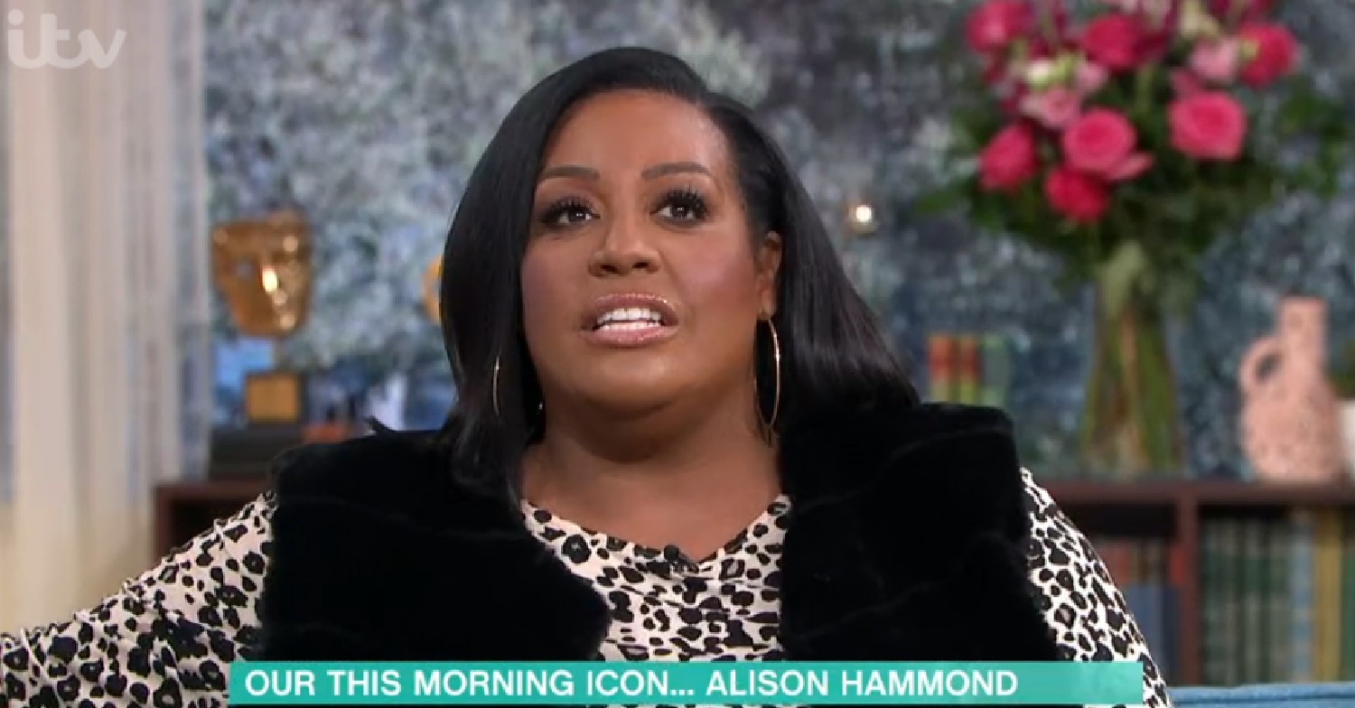Alison Hammond speaking on This Morning today