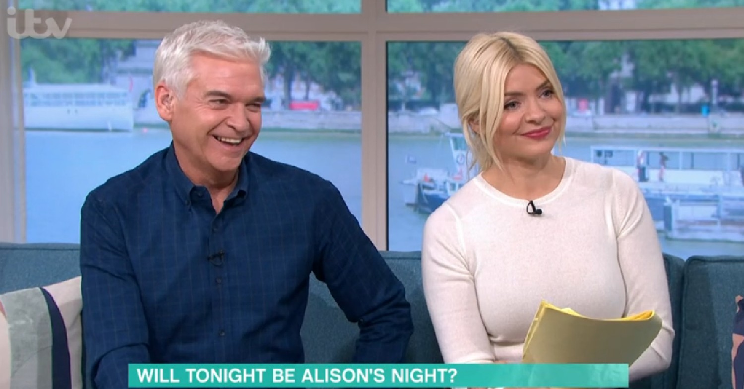 Phillip Schofield and Holly Willoughby smiling on This Morning today