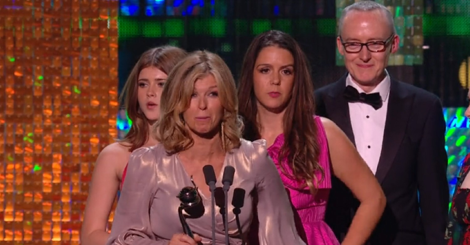 Kate Garraway giving her acceptance speech at NTAs