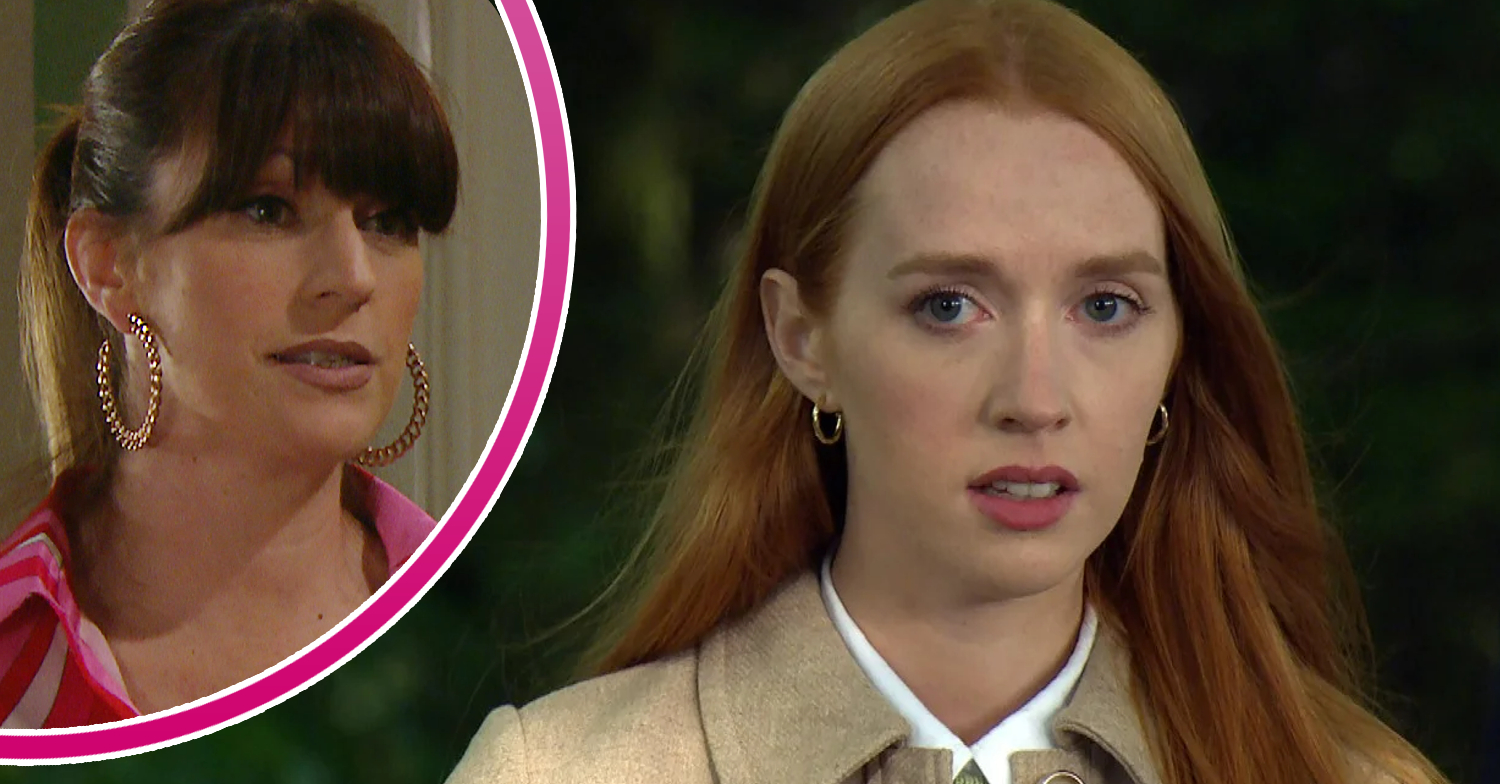 Emmerdale Kerry and Chloe looking unsure