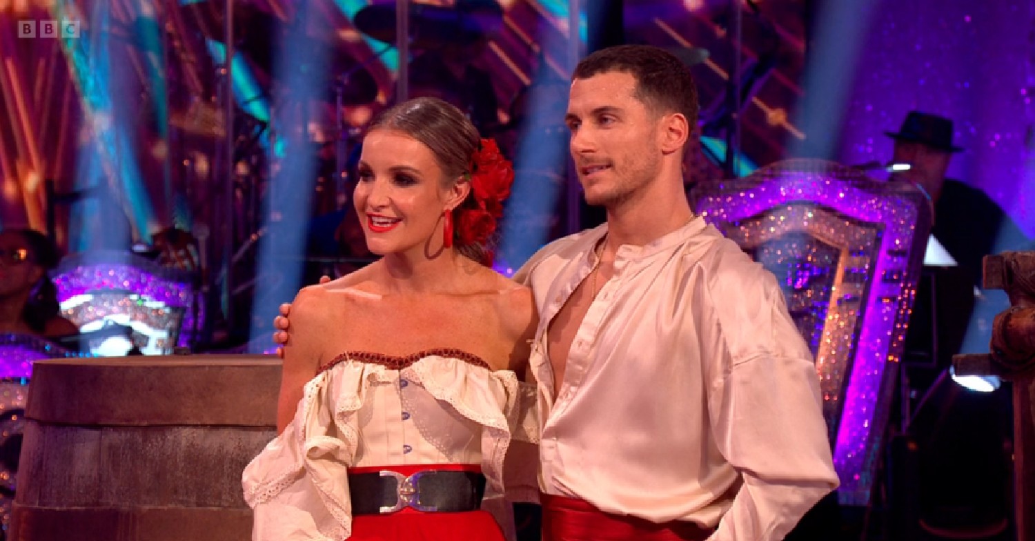 Helen Skelton and Gorka Marquez smiling on Strictly