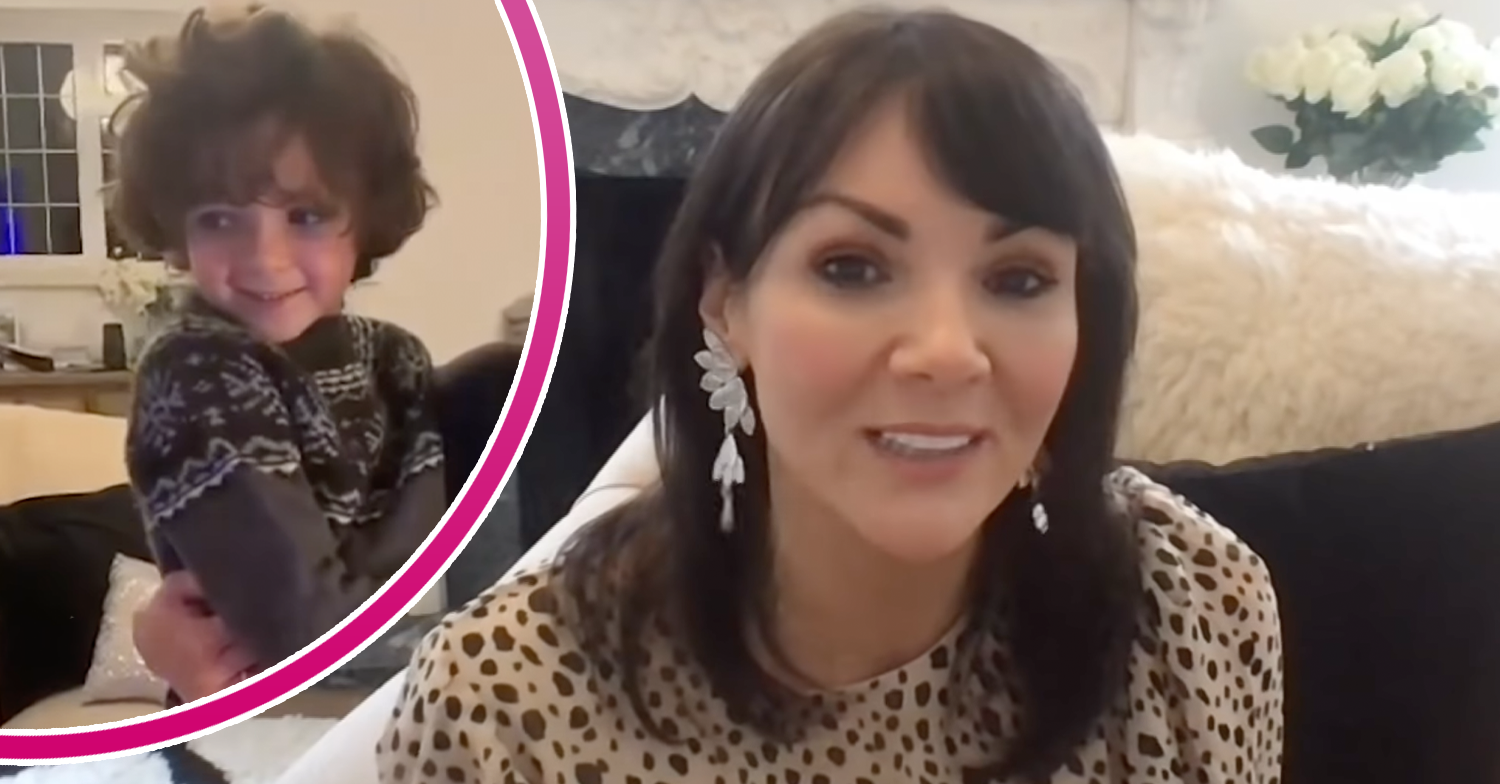 Martine McCutcheon and her son smiling