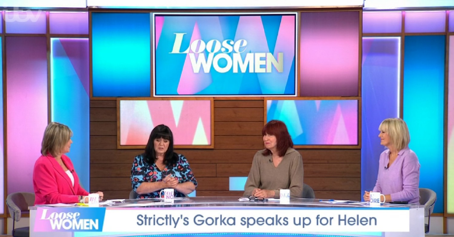 Loose Women stars sitting behind desk during debate today