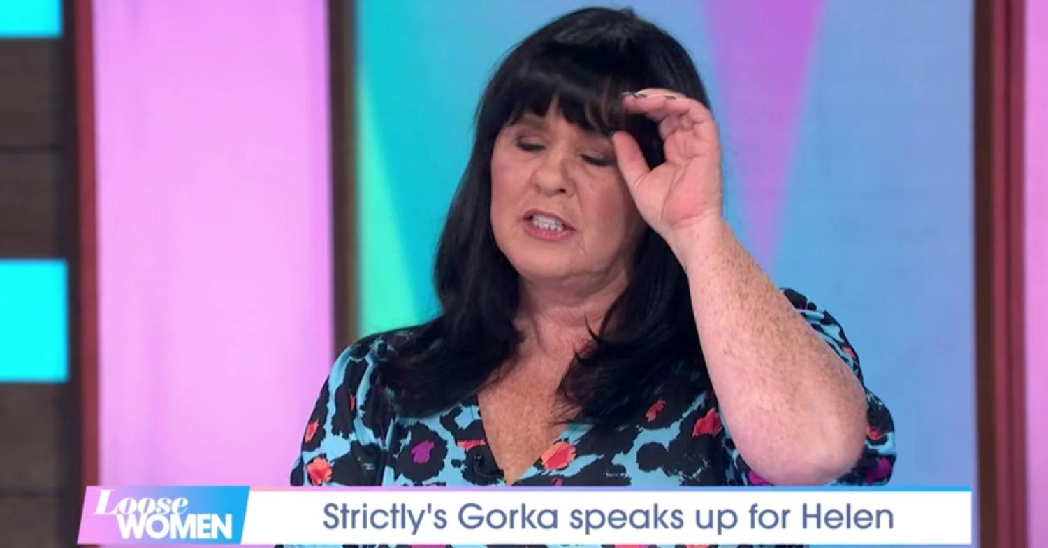 Coleen Nolan touches her brow on Loose Women as she discusses relationships