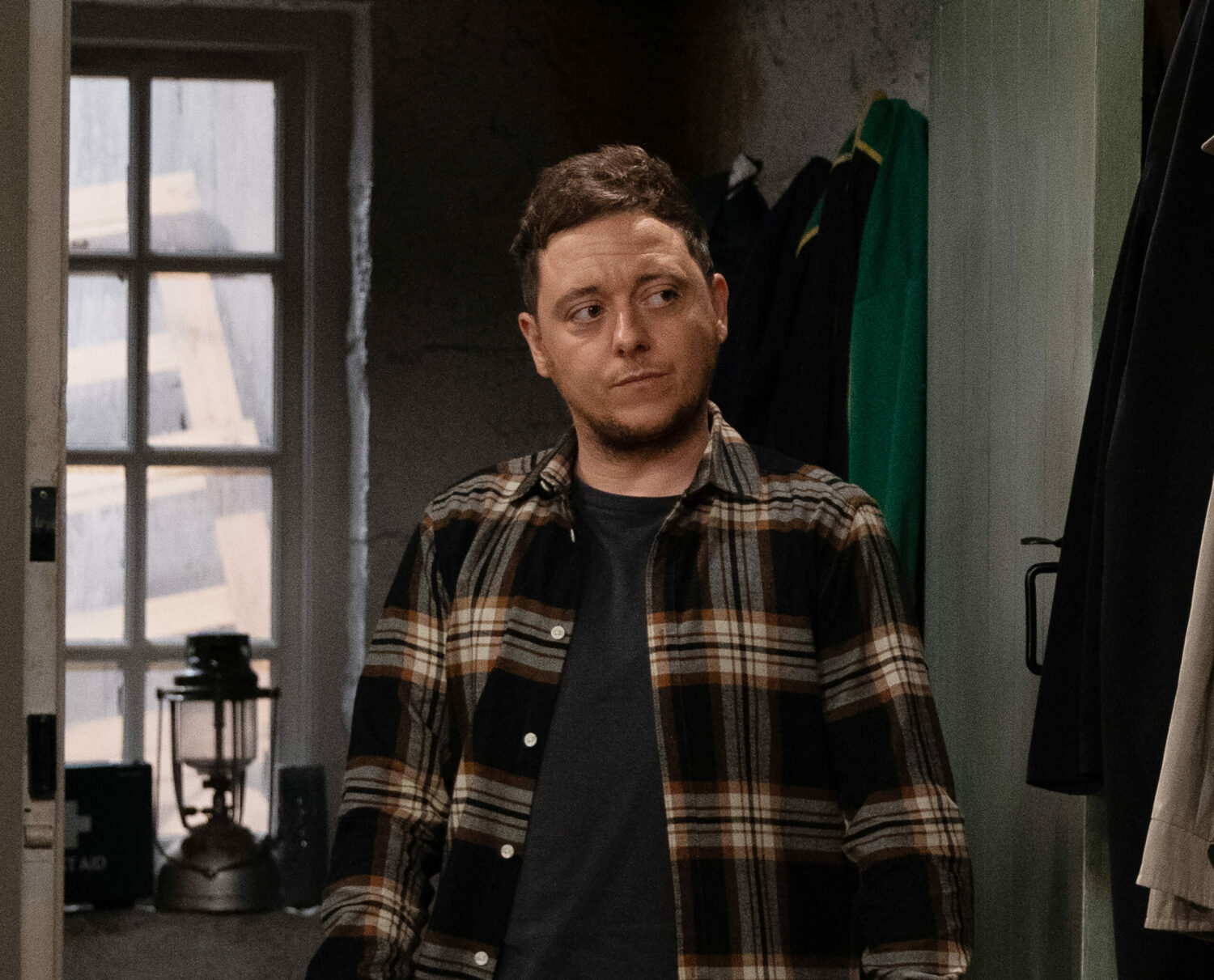 Actor Ash Palmisiciano has played Matty Barton in Emmerdale for three years and he looks suspicious