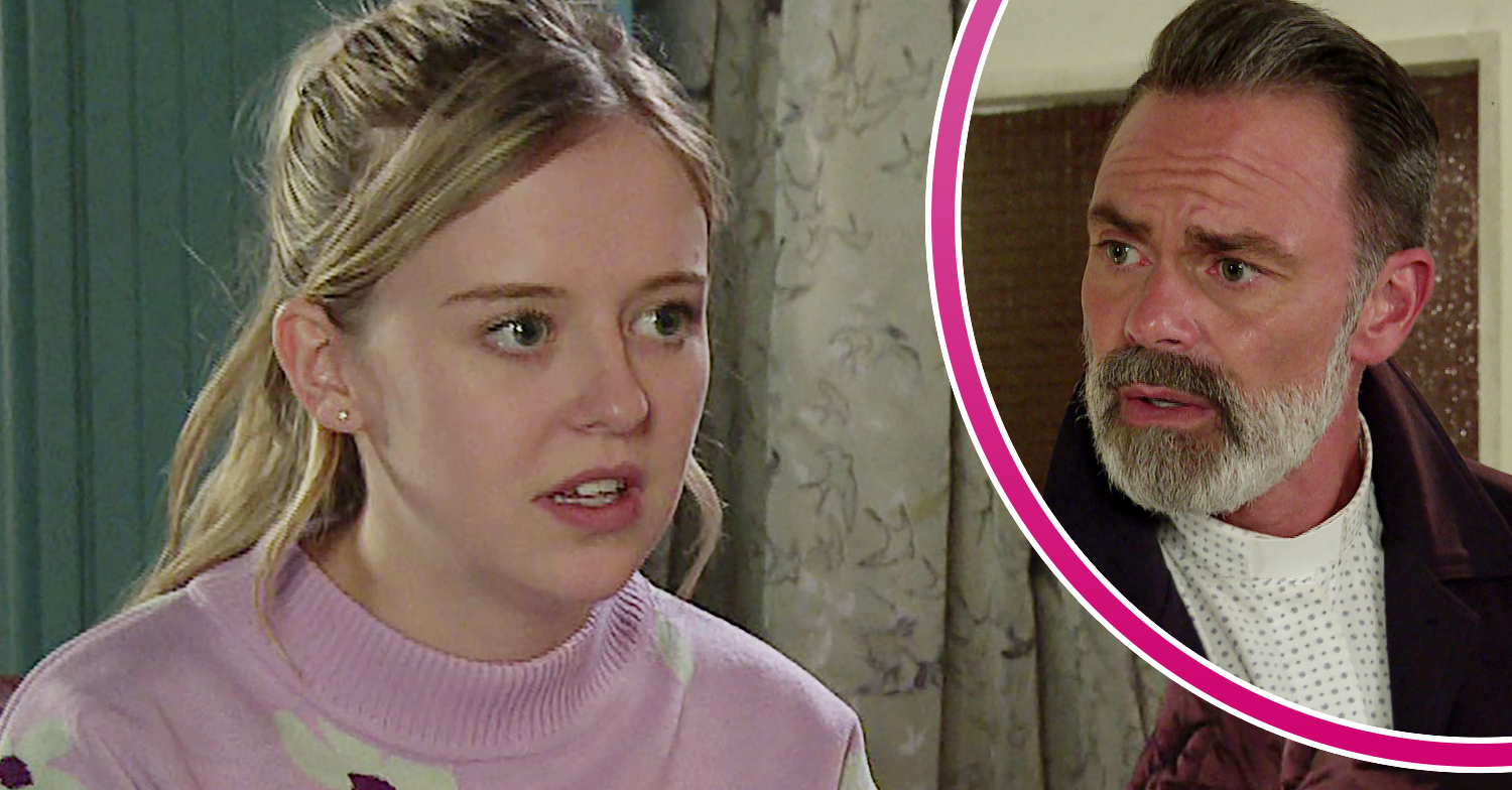 Coronation Street Summer looking upset and Billy looking angry