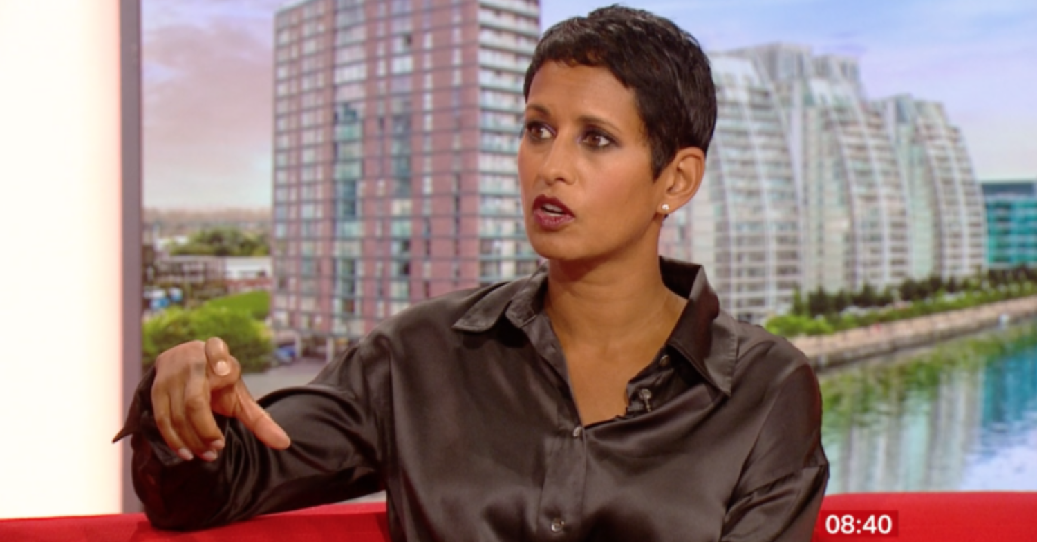 Naga talking on the BBC Breakfast show