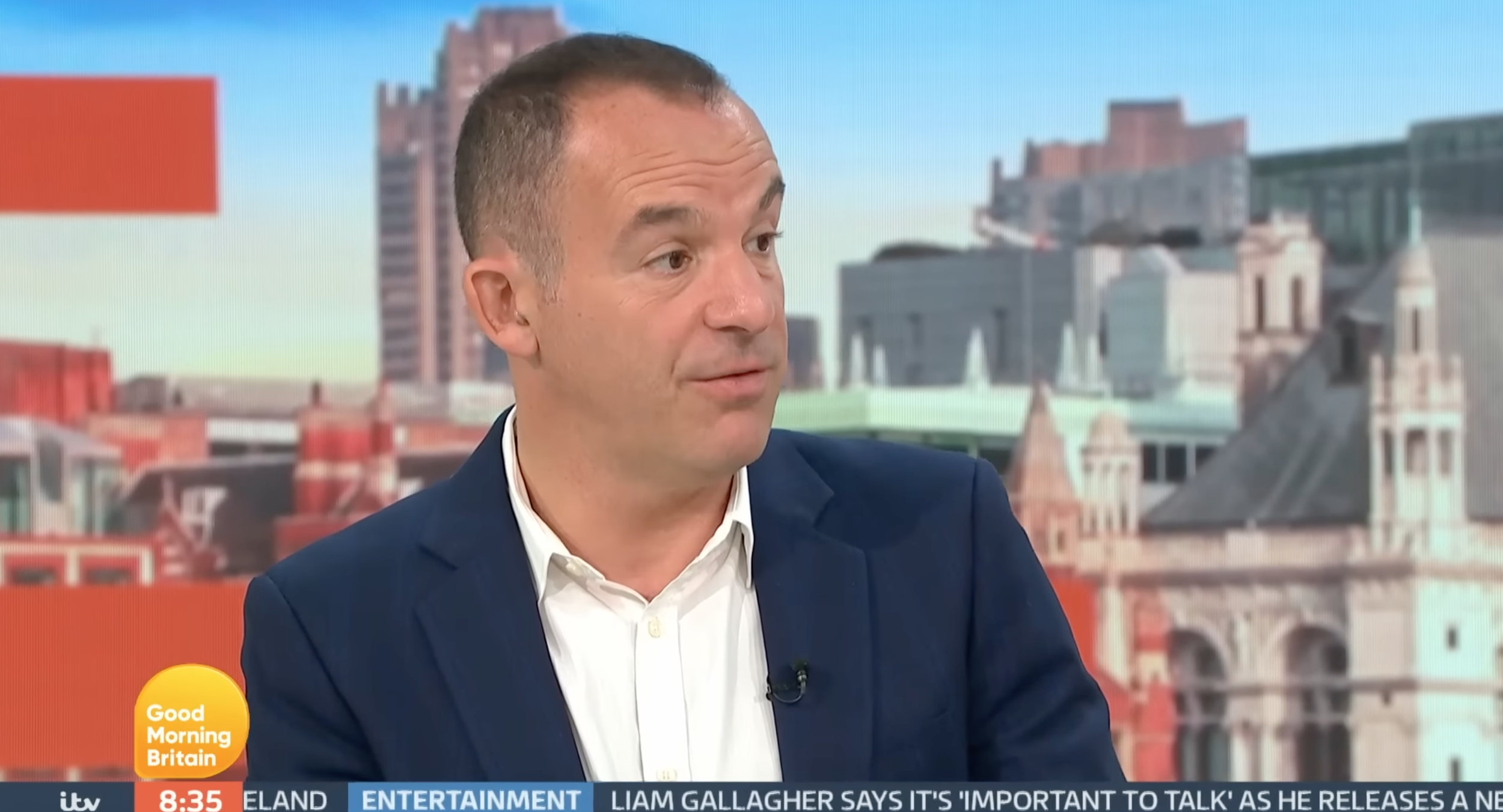 Martin Lewis looking annoyed on GMB