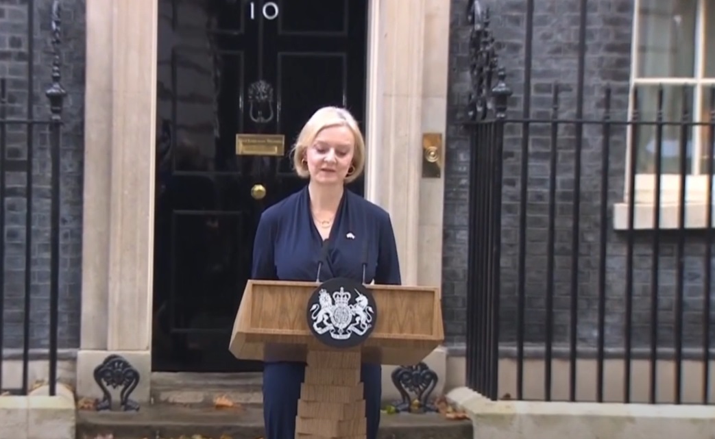 Liz Truss resigned as Prime Minister outside number 10