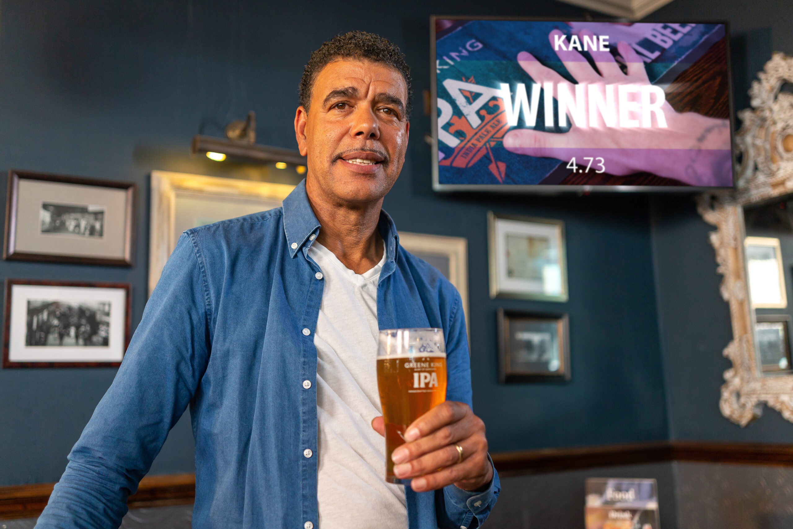 Chris Kamara in a campaign for Greene King